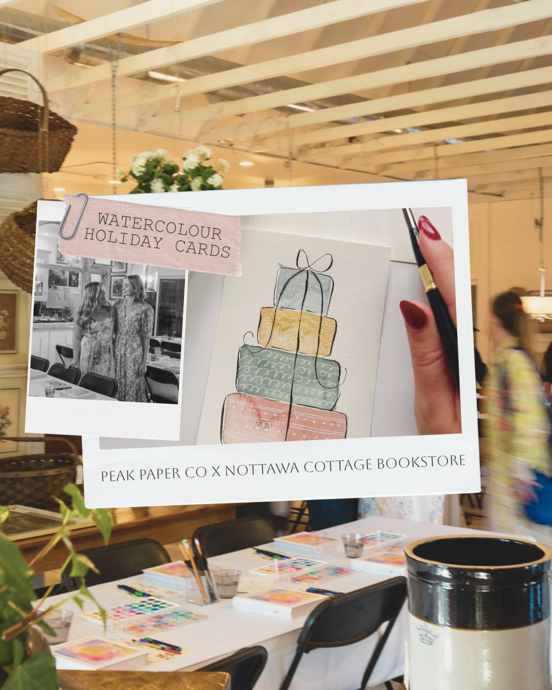 Watercolour Holiday Cards Workshop (Thurs, Nov 26 6-8pm)