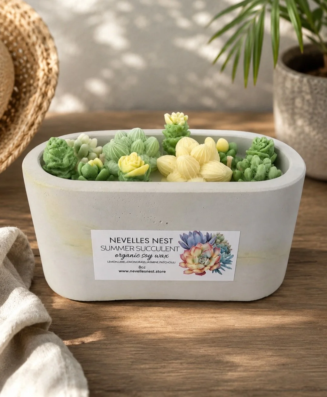 Summer Succulent soy/coconut candle