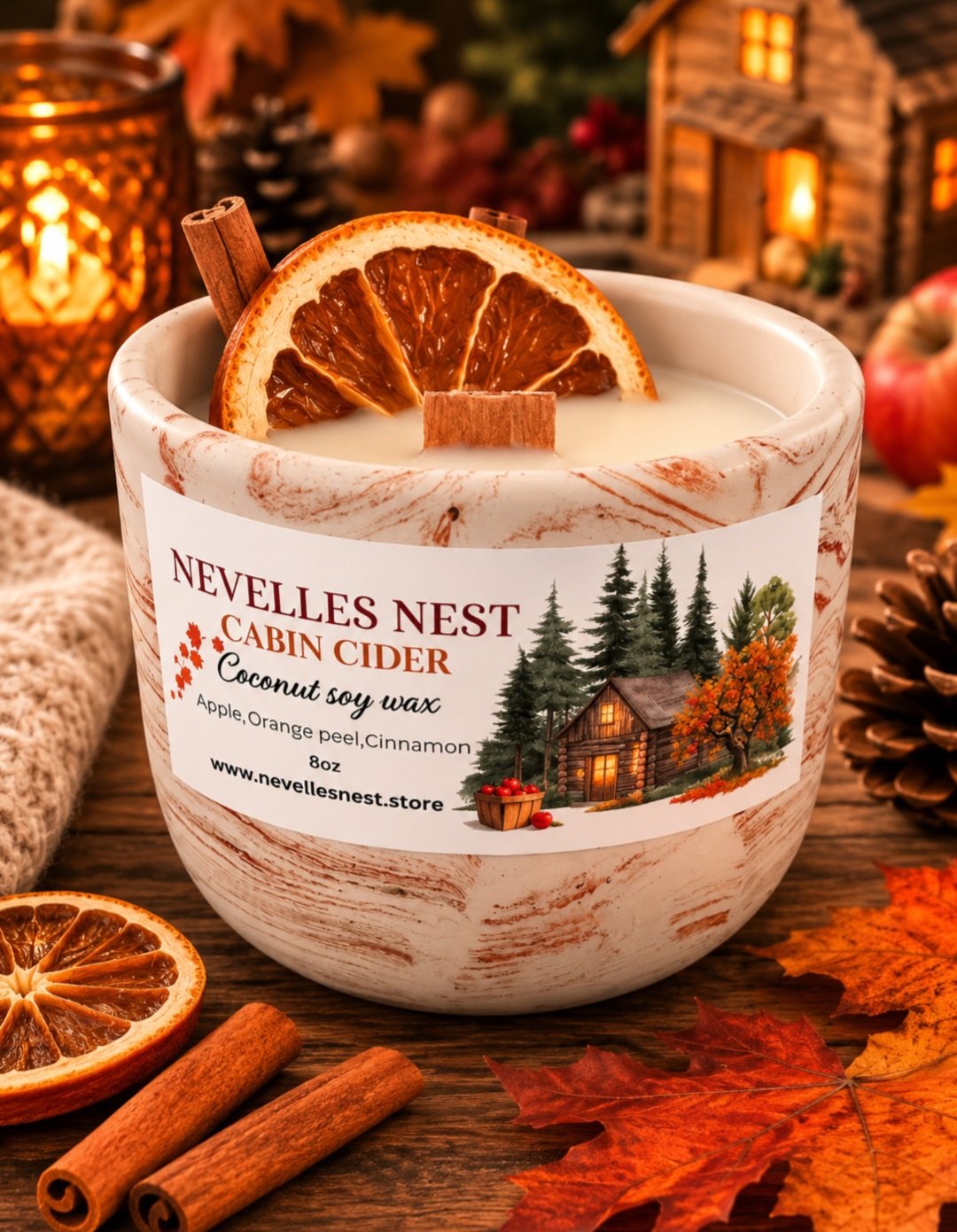 Cabin Cider soy/coconut wax candle