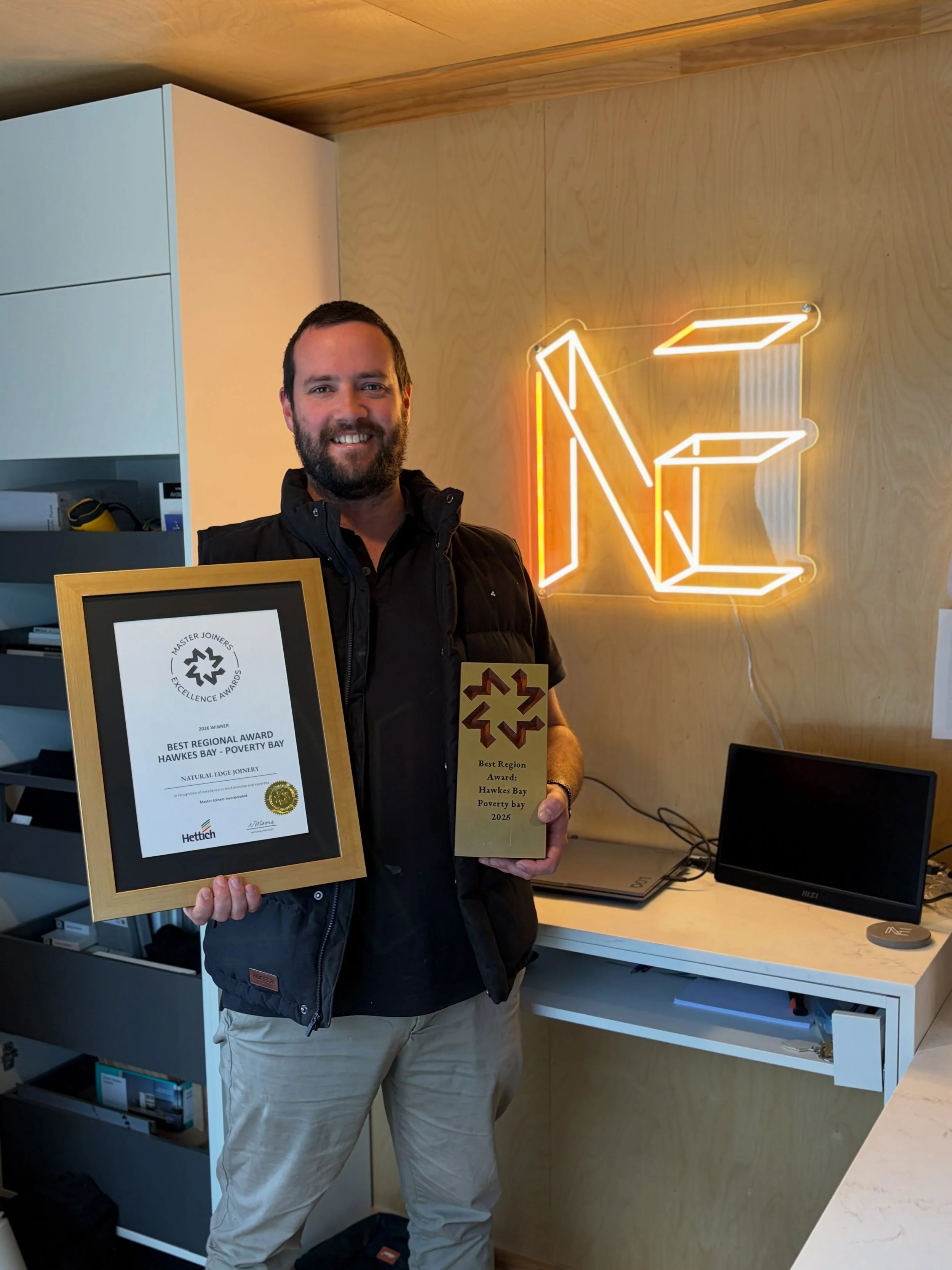 Look what arrived! 🏆

The certificate and trophy are officially in the building! So proud of this one - Best in Region, Hawke&rsquo;s Bay &amp; Poverty Bay at the 2026 @masterjoinersnz Awards. 

A huge thank you to everyone who played a part in maki