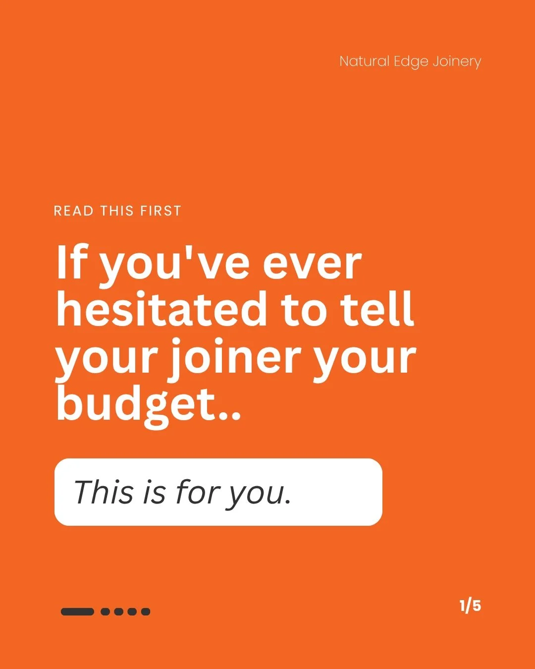 If you&rsquo;ve ever felt awkward telling a tradesperson your budget - you&rsquo;re not alone.

We hear it all the time. Clients hold back a number because they&rsquo;re worried we&rsquo;ll push them higher. 

But here&rsquo;s the truth: your budget 
