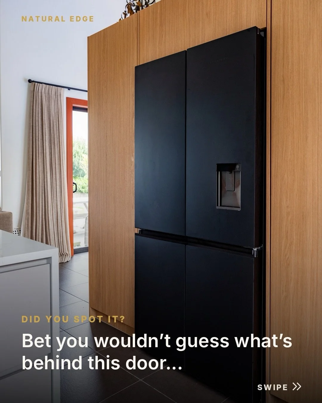Did you spot it? 👀

One cabinet door. Five drawers deep. Extra shelving above.
A @blumnewzealand Space Tower Pantry - all hiding in plain sight.

This is what &ldquo;custom&rdquo; truly means. Utilising every inch. Maximising storage ✨

Got a kitche