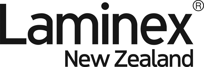 Laminex New Zealand logo in black text, proud to use quality and premium joinery suppliers