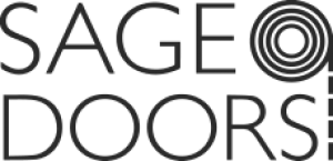 Sage Doors logo in black text, proud to use quality and premium joinery suppliers