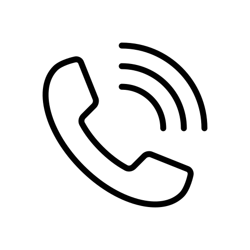 Black icon of a telephone receiver.