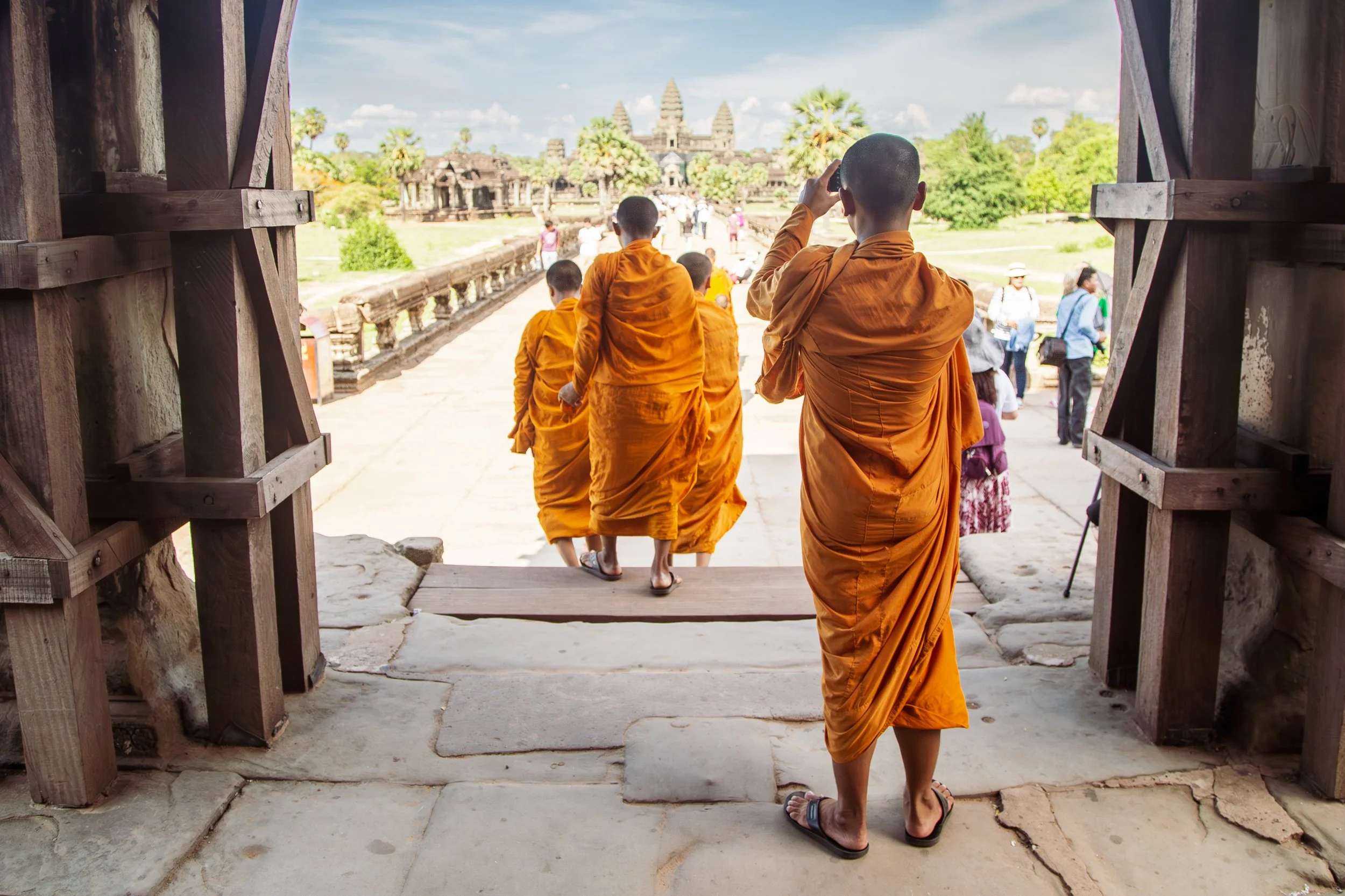 Monks in Angkor Wat