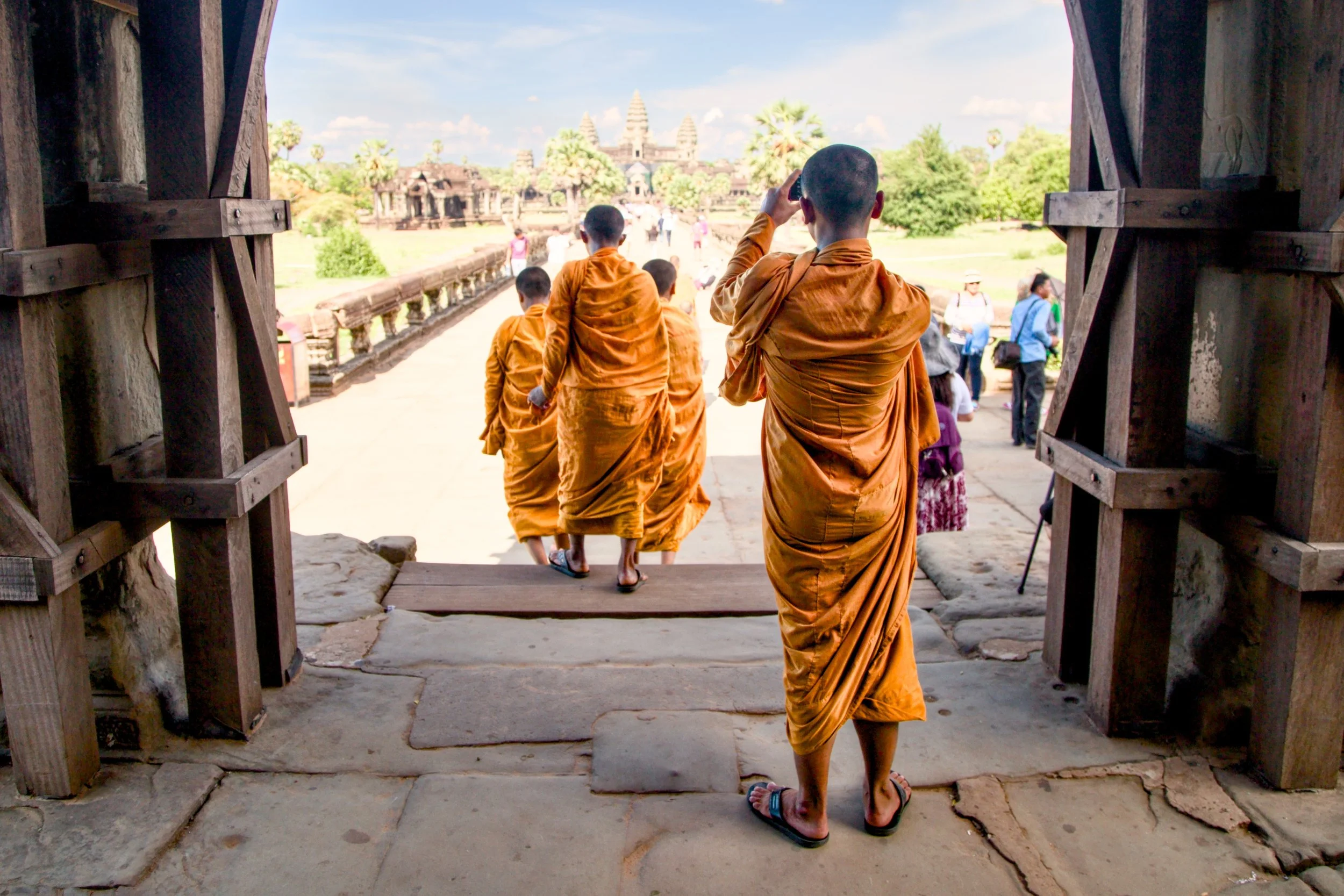 Monks in Angkor Wat