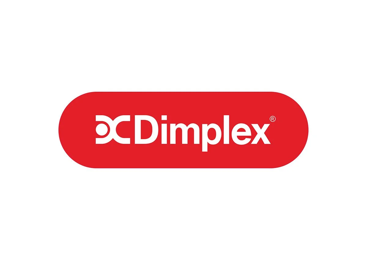LED Electrical Wholesalers - The Dimplex logo with white text on a red rounded rectangle background.