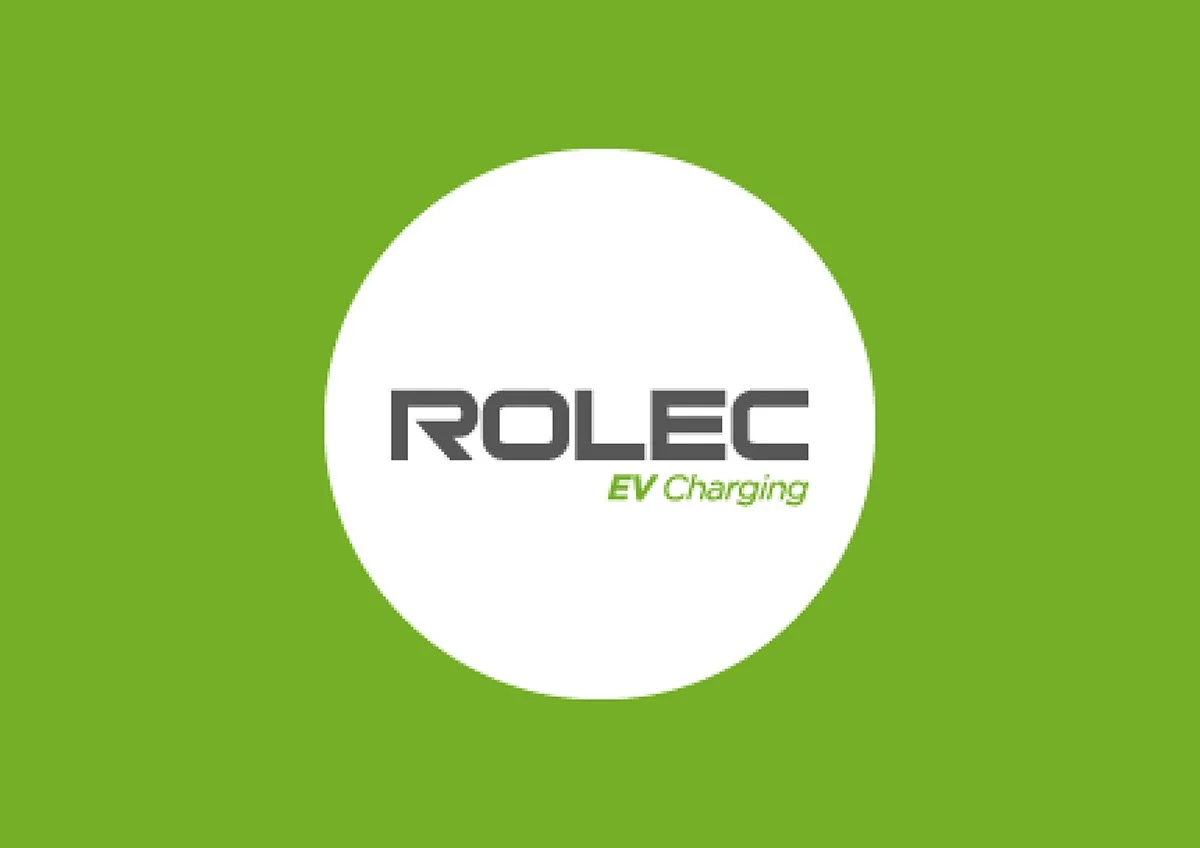 LED Electrical Wholesalers - Logo for Rolec EV Charging with green background and white circle.