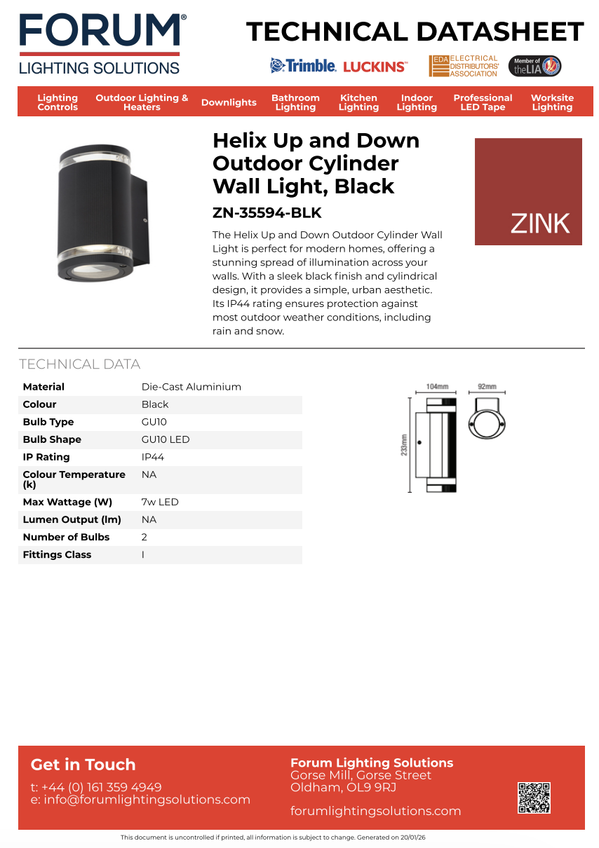Helix ZN-35594-BLK Datasheet