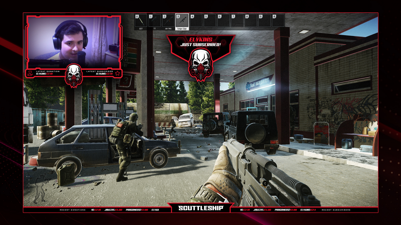Branding for Scuttleship, a Twitch streamer primarily playing FPS games.