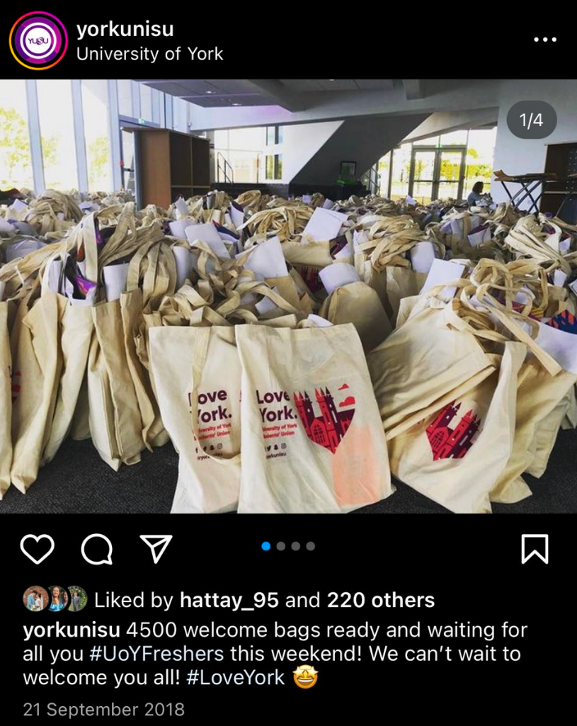 Love York, YUSU's 'welcome branding' for new students
