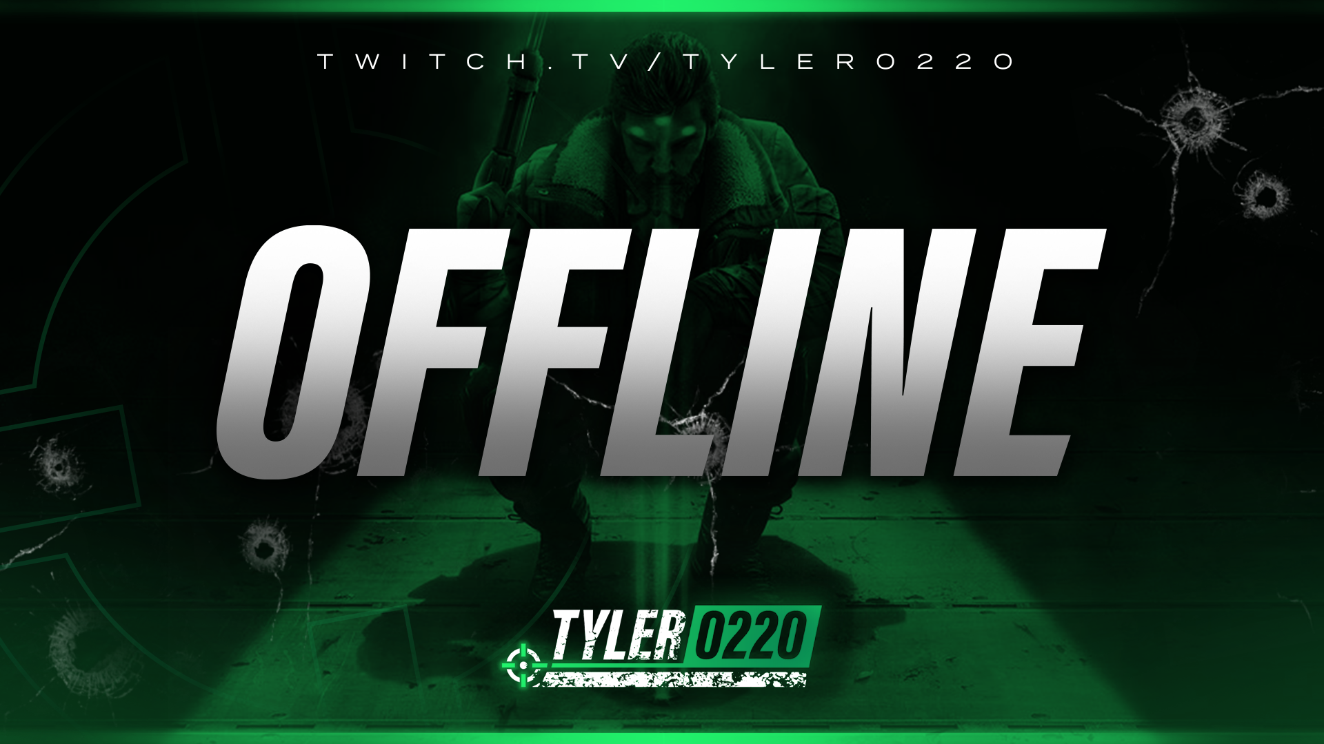 Branding for Tyler0220, a Twitch streamer primarily playing FPS games.