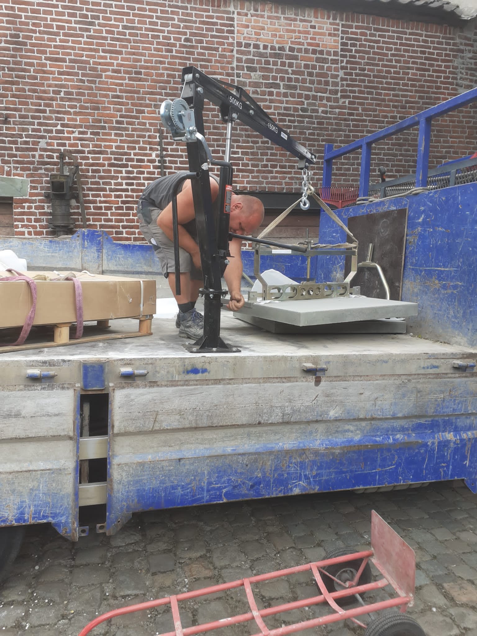 Plaatsing met manuele kraan