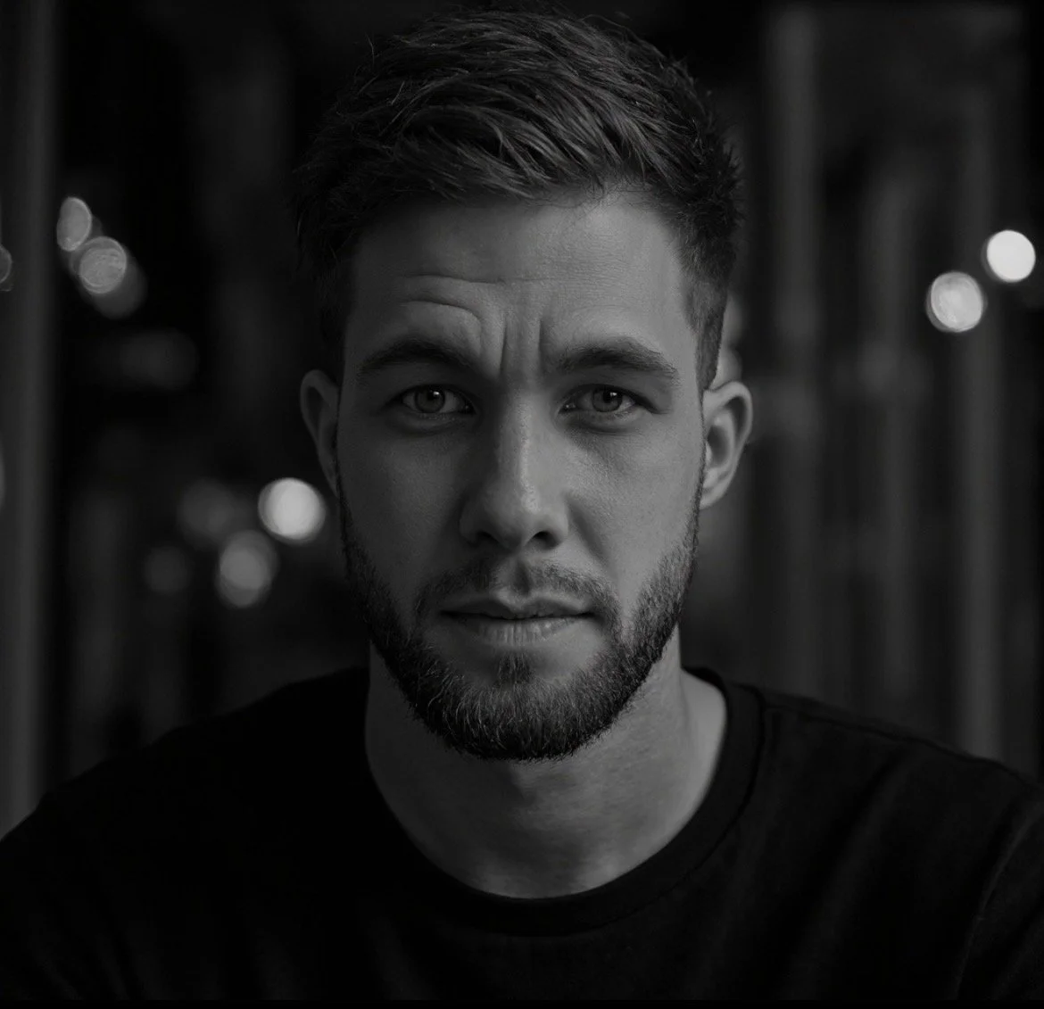 Black and white picture of a man