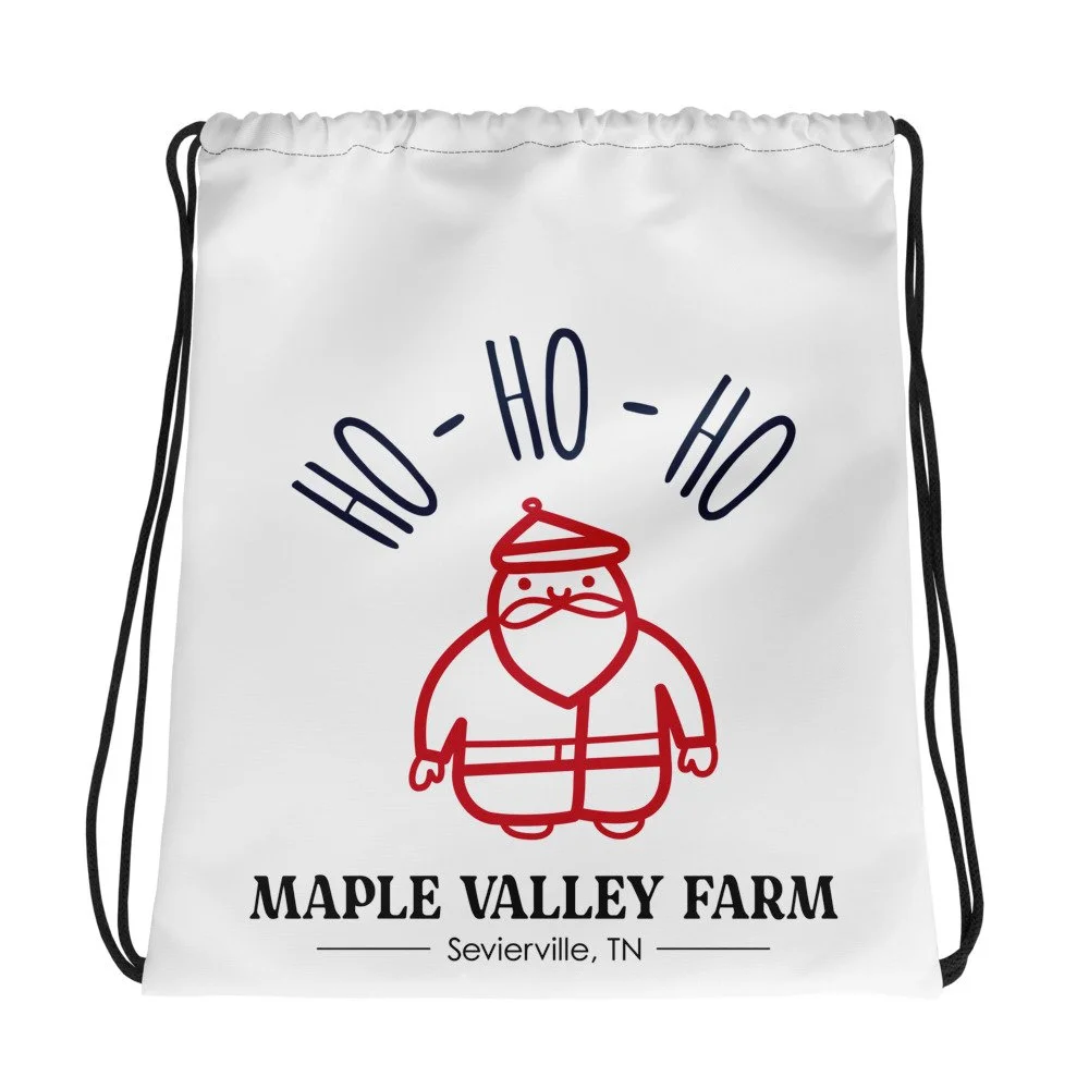 Maple Valley Farm Ho-Ho-Ho Holiday Drawstring Bag