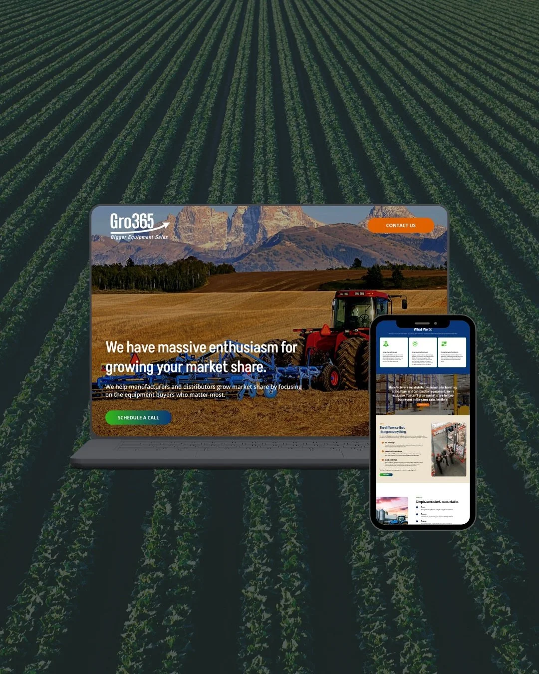 We designed a sleek one-page website for Gro365 that makes it easy for customers to navigate while still sharing all the essential info in one seamless scroll.

A one-page design is a great option for businesses that want a clean, simple layout witho