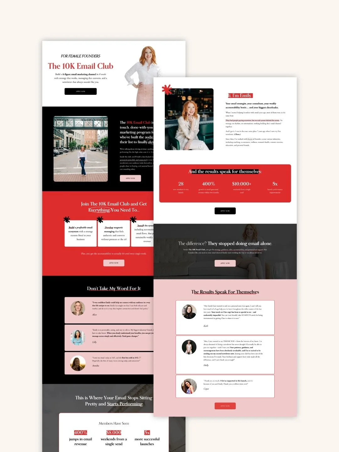 Great design doesn&rsquo;t stand alone&hellip; it supports the strategy behind the words.

We recently redesigned the sales page for @emilyinhamburg&rsquo;s membership The 10K Email Club, with one clear goal: create a visually engaging experience and