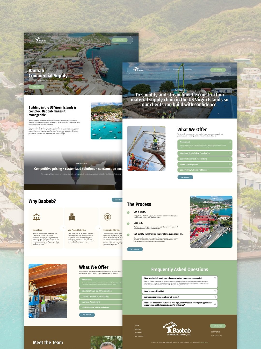 Check out the finished website for our client Baobab! 
When designing Baobab Construction&rsquo;s website, we took inspiration straight from their logo&mdash;the iconic baobab tree. Strong foundations, organic textures, and a structure built to last 
