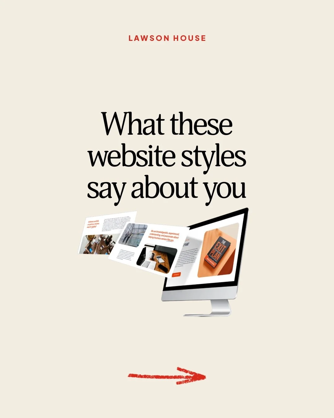 Here&rsquo;s what we think your style choices say (from web designers who see it all) 😉 
 But even the best designs will fall flat if your website doesn&rsquo;t clearly say this:
 - What you do
- Who you serve
- How to work with you

See if your sit