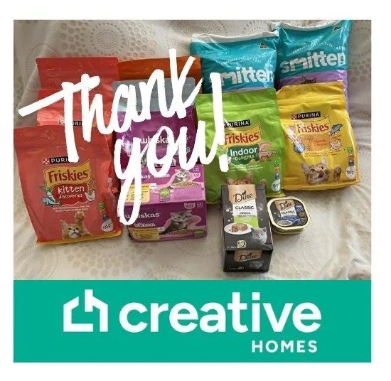 A huge THANK YOU to the lovely team at Creative Homes Glenorchy for their incredibly generous donation of cat food &amp; litter to our rescue! 🐾

Your kindness goes directly towards keeping our foster cats fed, healthy, and happy while they wait for