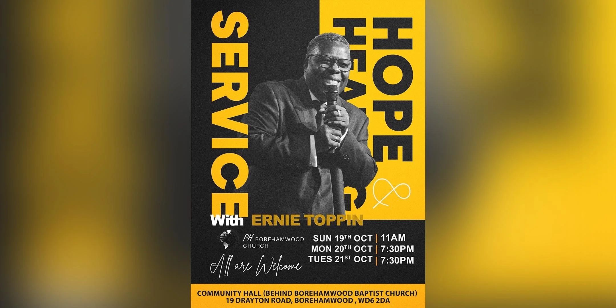 Hope & Healing Gospel Church Services with Ernie Toppin | PH Borehamwood