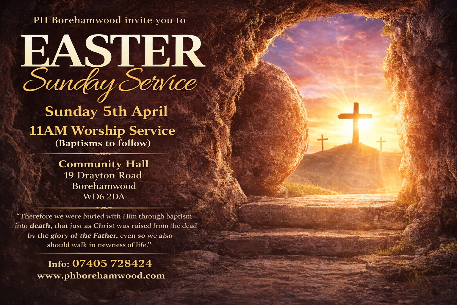 Easter Baptism Sunday Service | PH Borehamwood