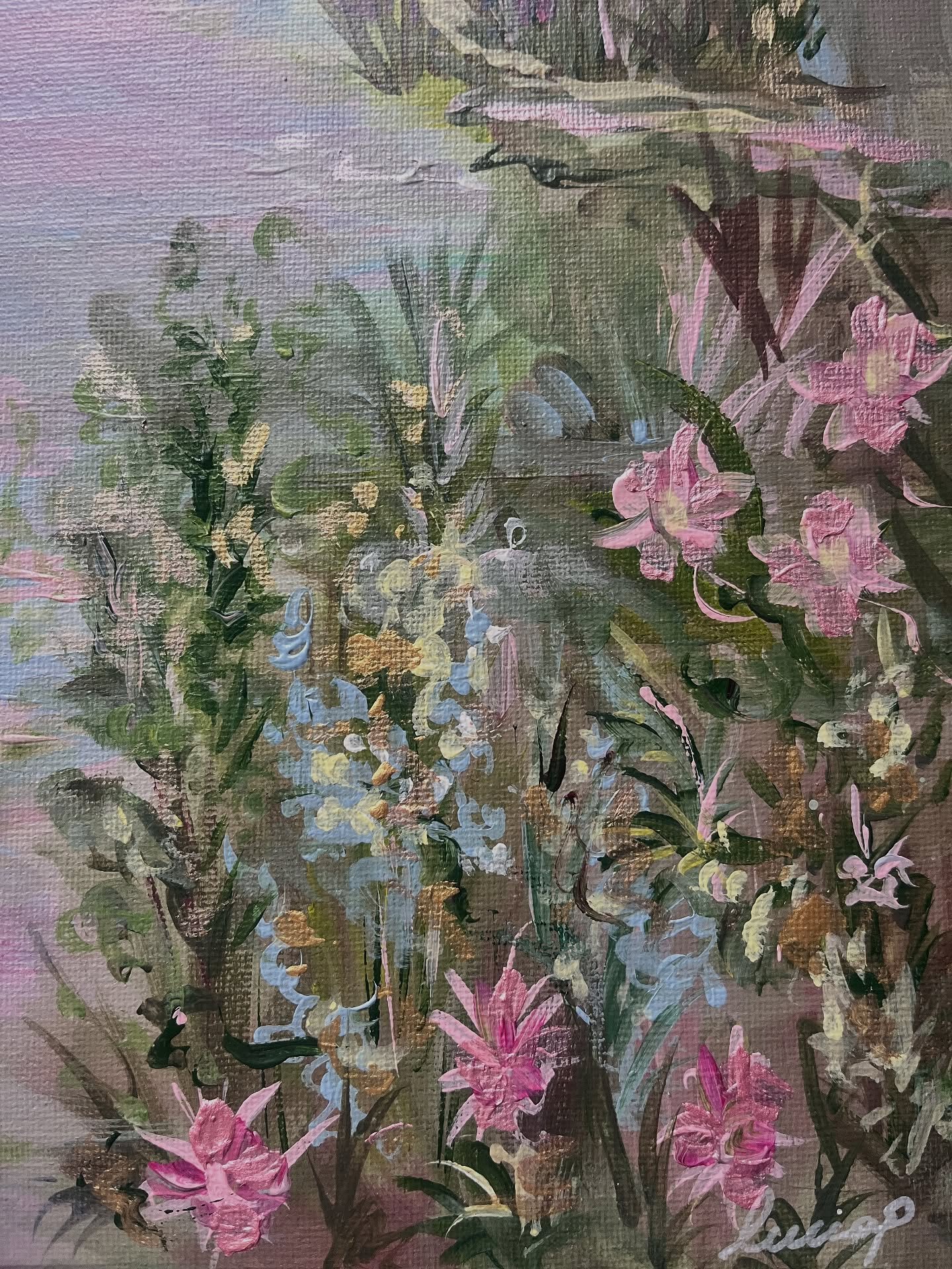 sometimes I fall in love with particular sections of a painting. I almost think they could be a piece of art on their own. 💗 like this, i love it 💗

swipe to see the full painting 💐🌸🌺🌷

btw, sale ends on my website today 🎀✨😋