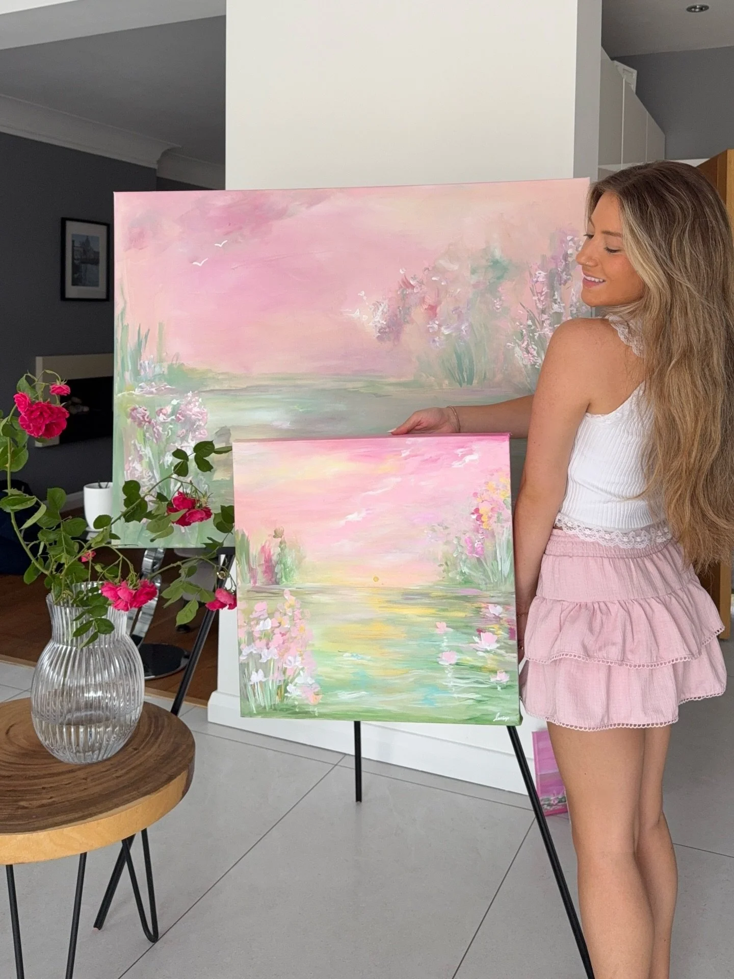 💚💘 my new collection of original paintings are now live on www.luciapaps.com under &lsquo;recent collections&rsquo; 💕🫶 The Spring Matcha inspired collection 🍵💚💖🌺

i hope they make you feel calm and bring peaceful energy into your space 💚💖

