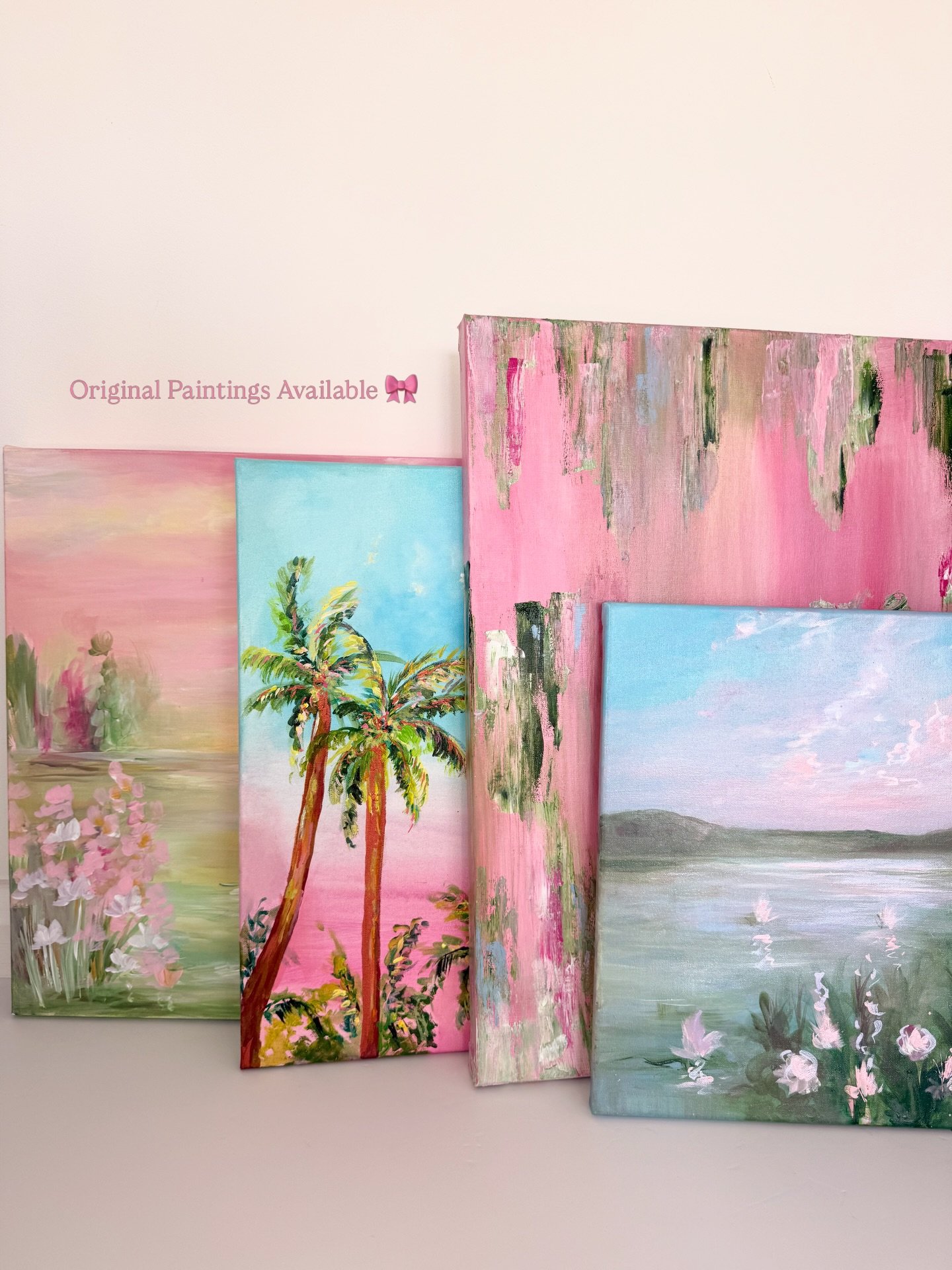 these paintings are looking for their forever homes 🥹🥰🎀🖌️

paintings created to hang on your walls &amp; bring goood energy, colour, light and happiness into your home 🏡🤍💘💓

every original painting is completely unique and painted by hand by 