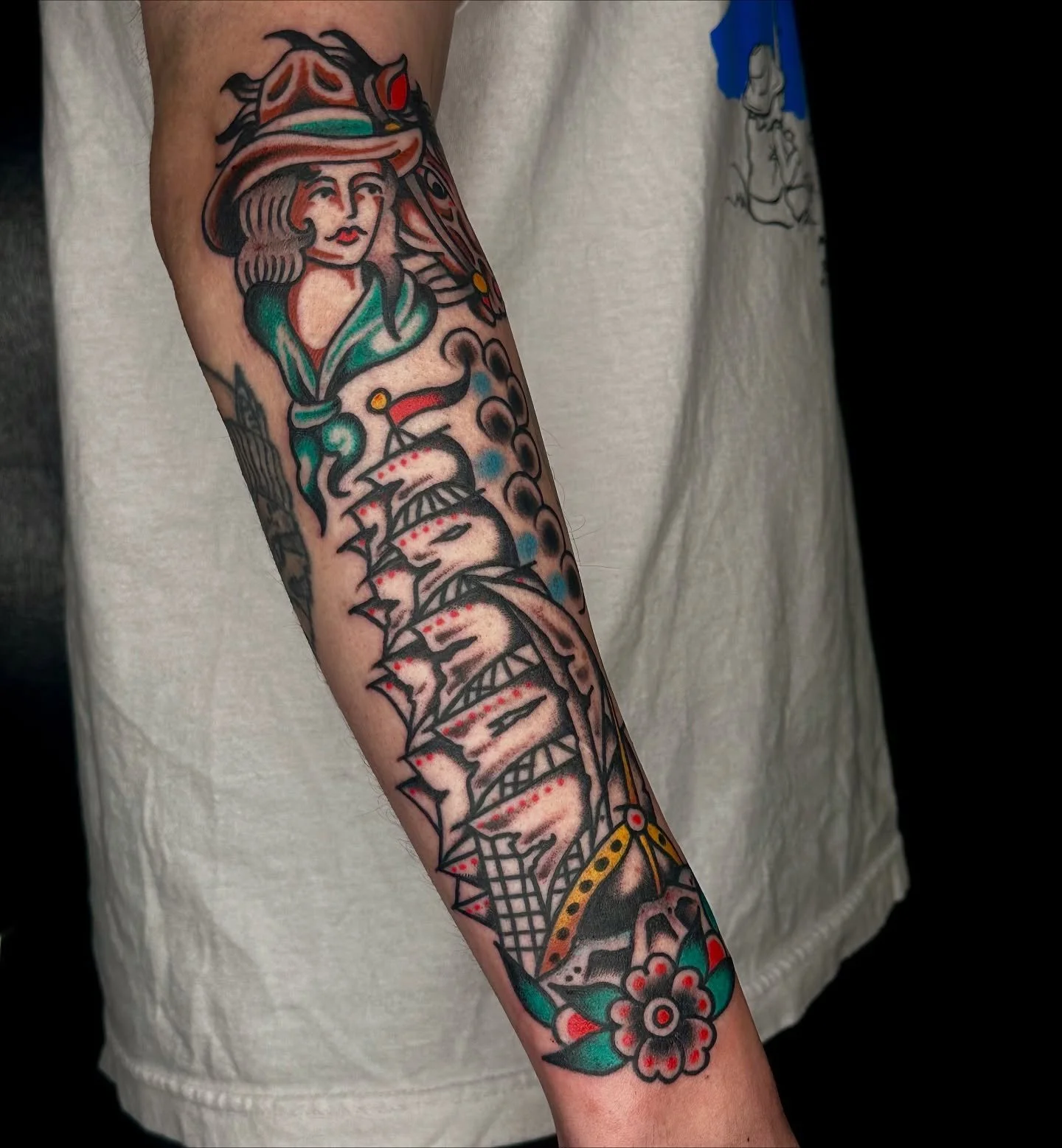 Clipper ship and girl with her horse done by @verycontent