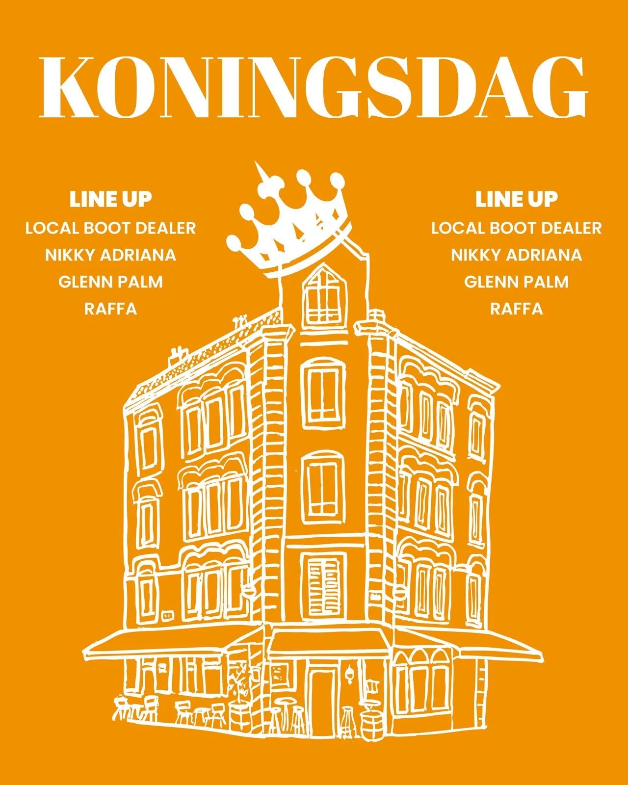 👑 KONINGSDAG 👑

BIJ ONS OP HET PLEIN 

Dit vieren we natuurlijk samen met:
@thelocalbootdealer
@nikkyadriana 
@glenn__palm
@rafatwork

ZIEN WE JULLIE DAN?

Openingstijden:
Buiten 13:00-20:00
Binnen 20:00-00:00