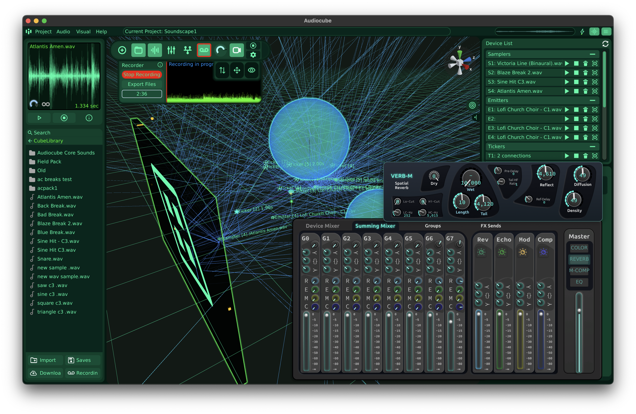 Audiocube spatial audio interface