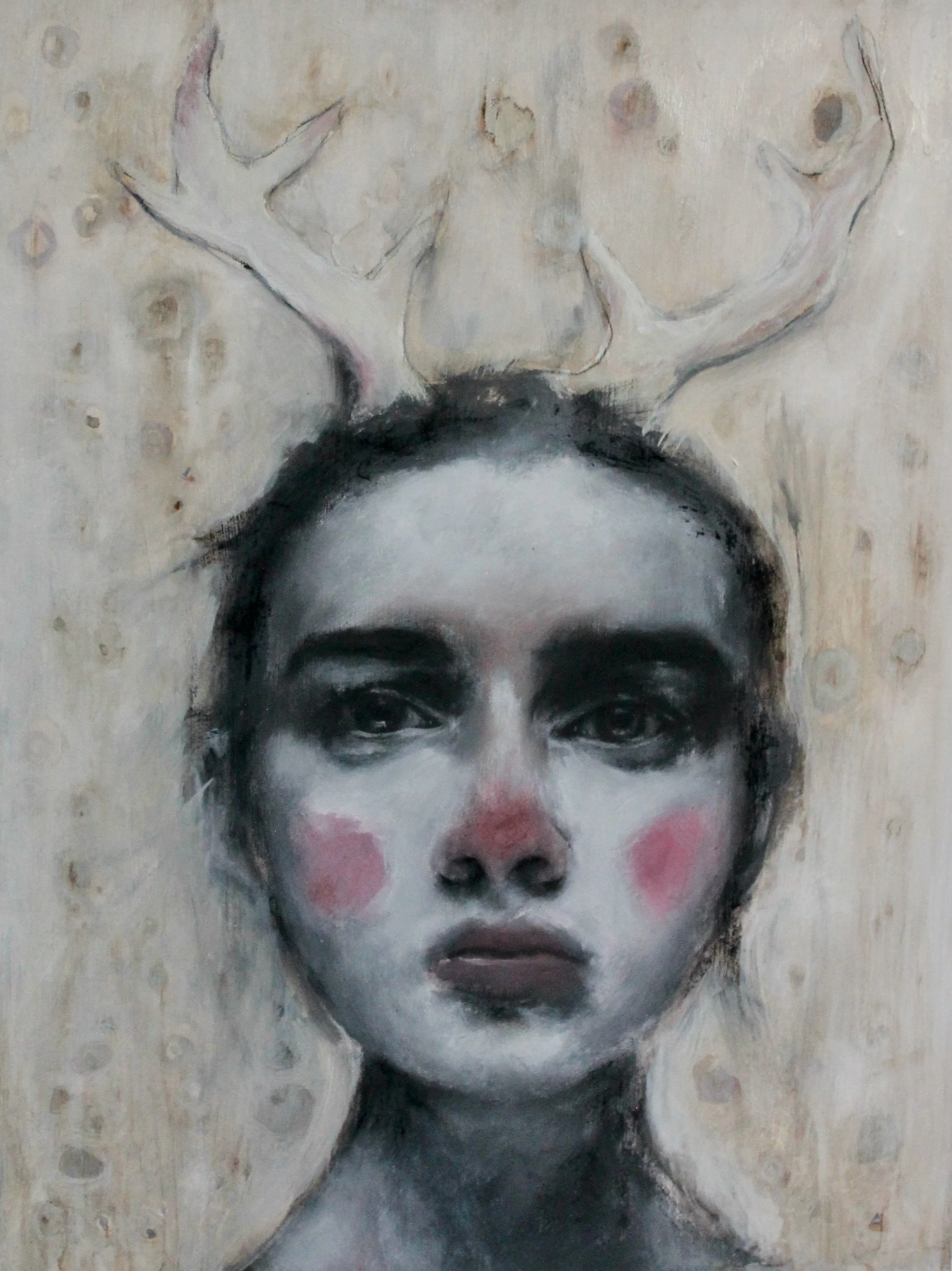 The memory of the forest III - gesso, soft pastels, charcoal and ink on wood - 30x40 - 2022 (SOLD)