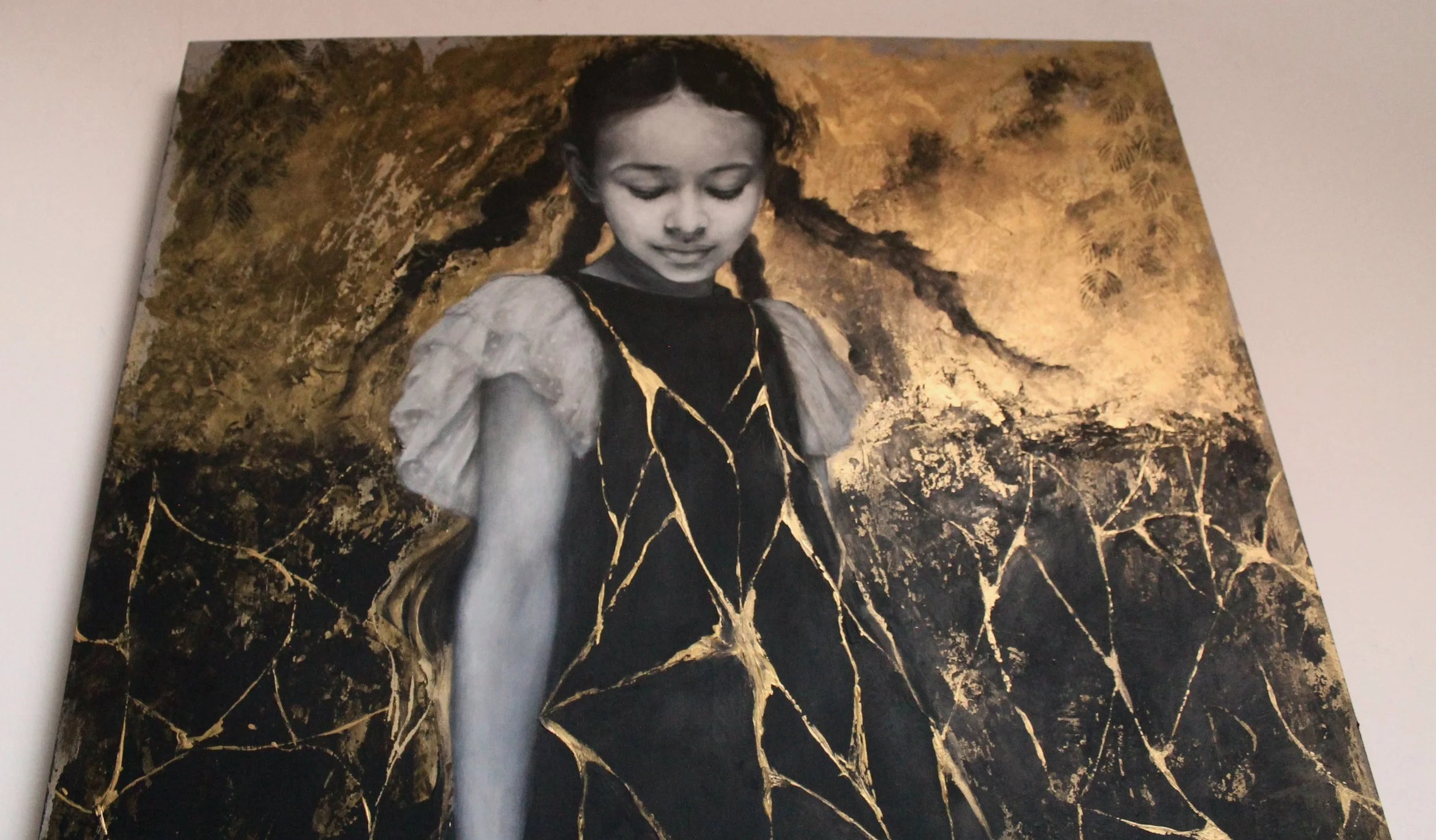 And a Thousand Times Again , My Voice II - acrylic colors and black gesso on wood - 70x100