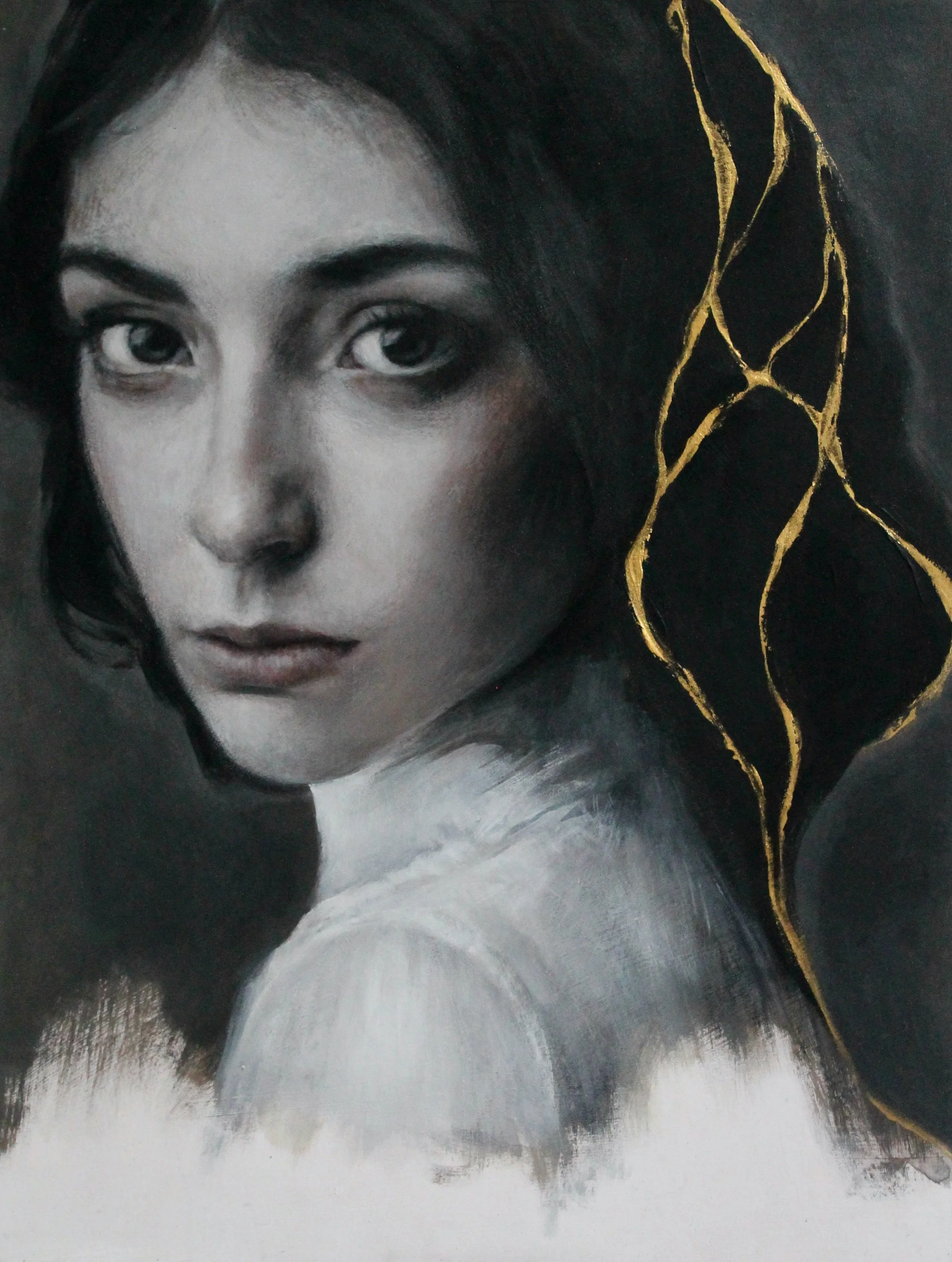 My Kintsugi III - acrylic colors on cradled birch wood panel - 30X40X3 - 2025 (ONSALE)