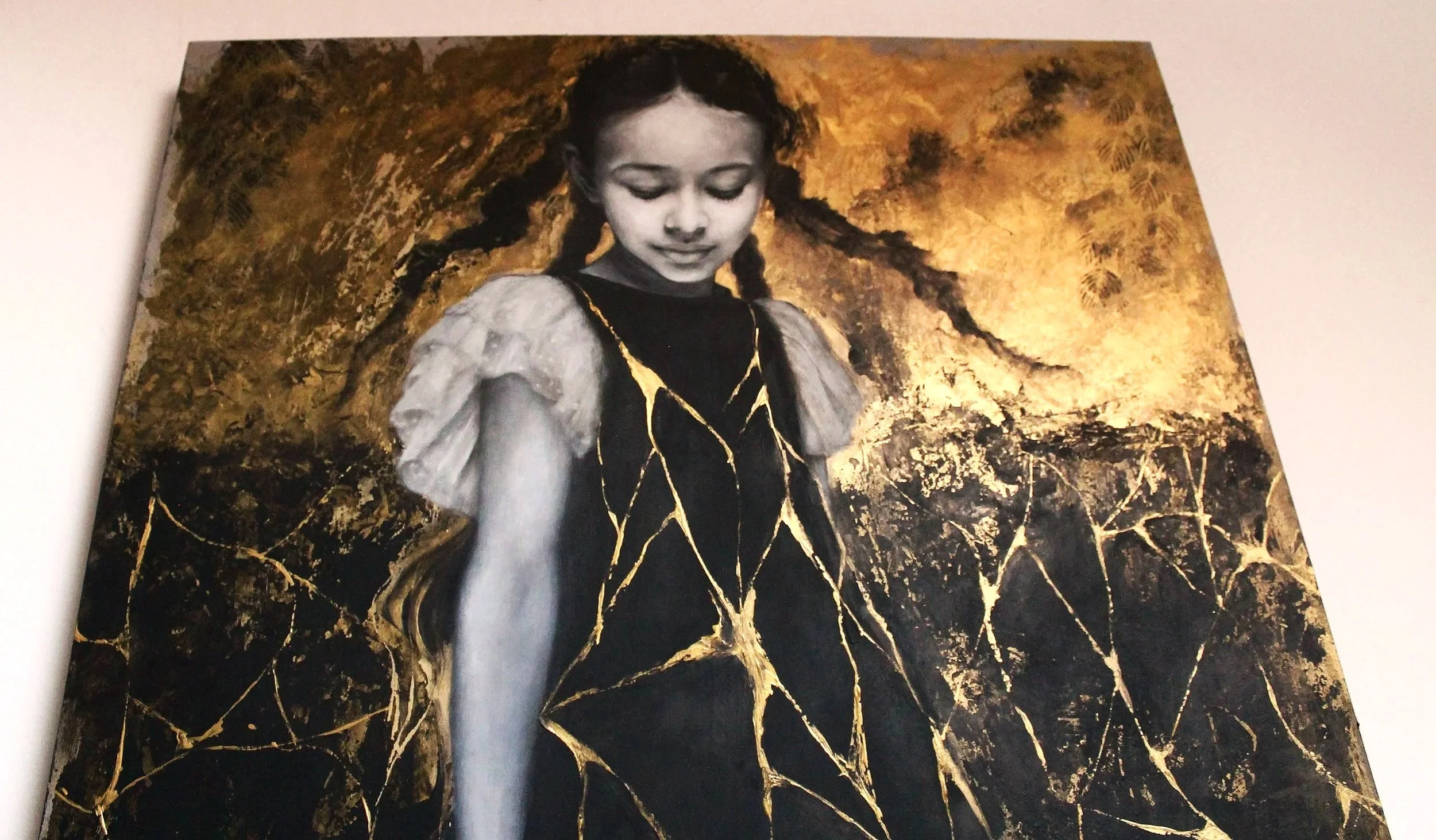 And a Thousand Times Again , My Voice II - acrylic colors and black gesso on wood - 70x100