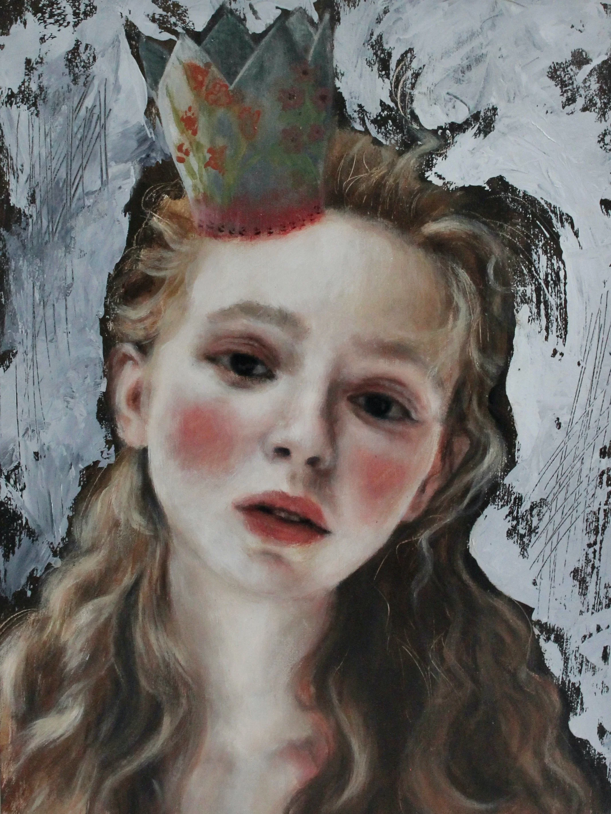 Without a kingdom V - acrylic colors, charcoal and ink on wood - 30x40 - 2023 (SOLD)