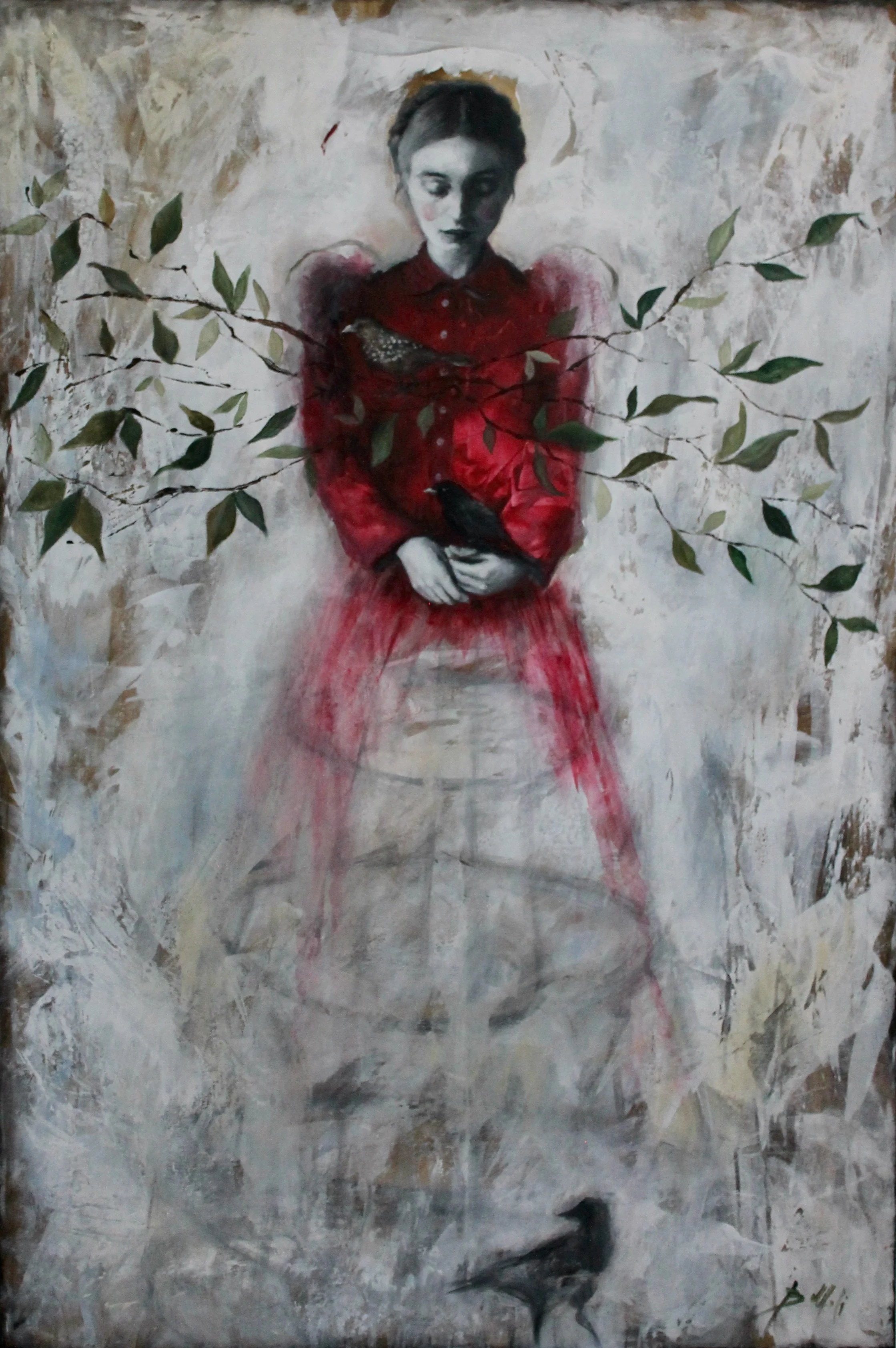 The cage II - acrylic colors and molding paste on canvas - 80x120 - 2022 (SOLD)