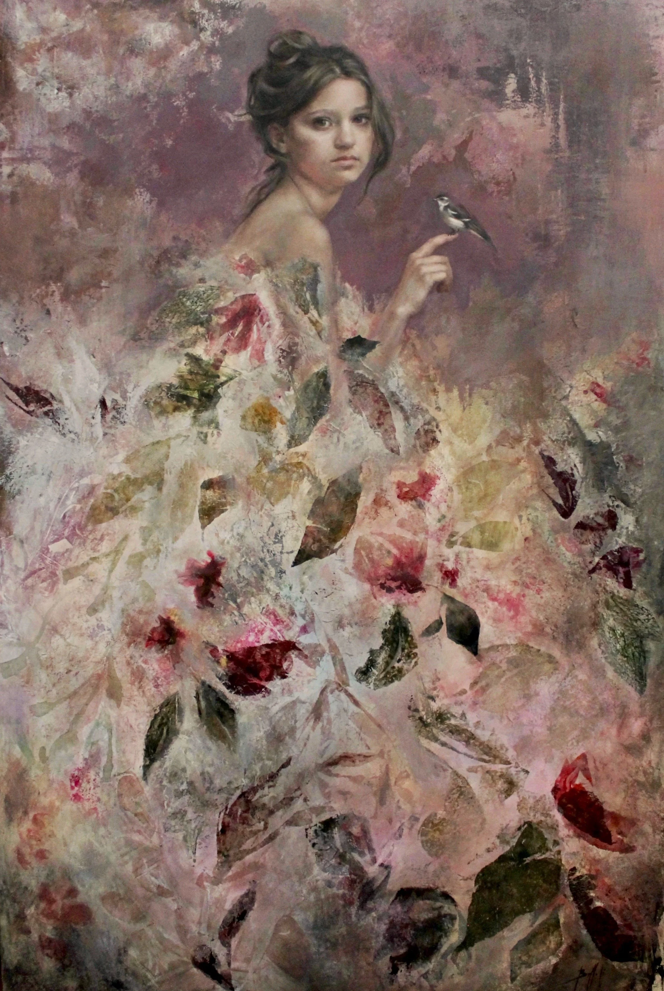 The Veil - acrylic and collage on canvas - 120x80x2 - 2026 (ON SALE)
