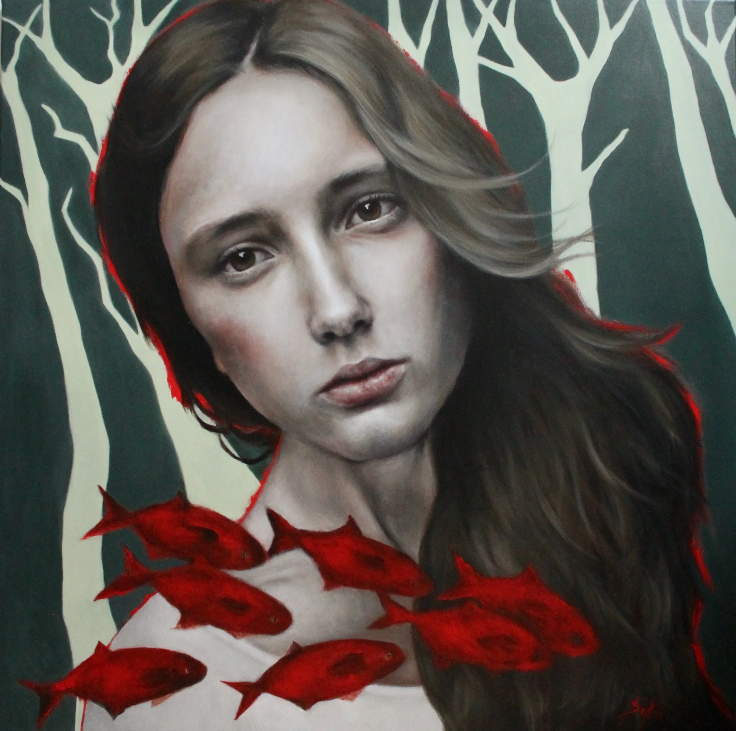 The aquatic forest - acrylic colors on canvas - 90x90 - 2024 (SOLD)