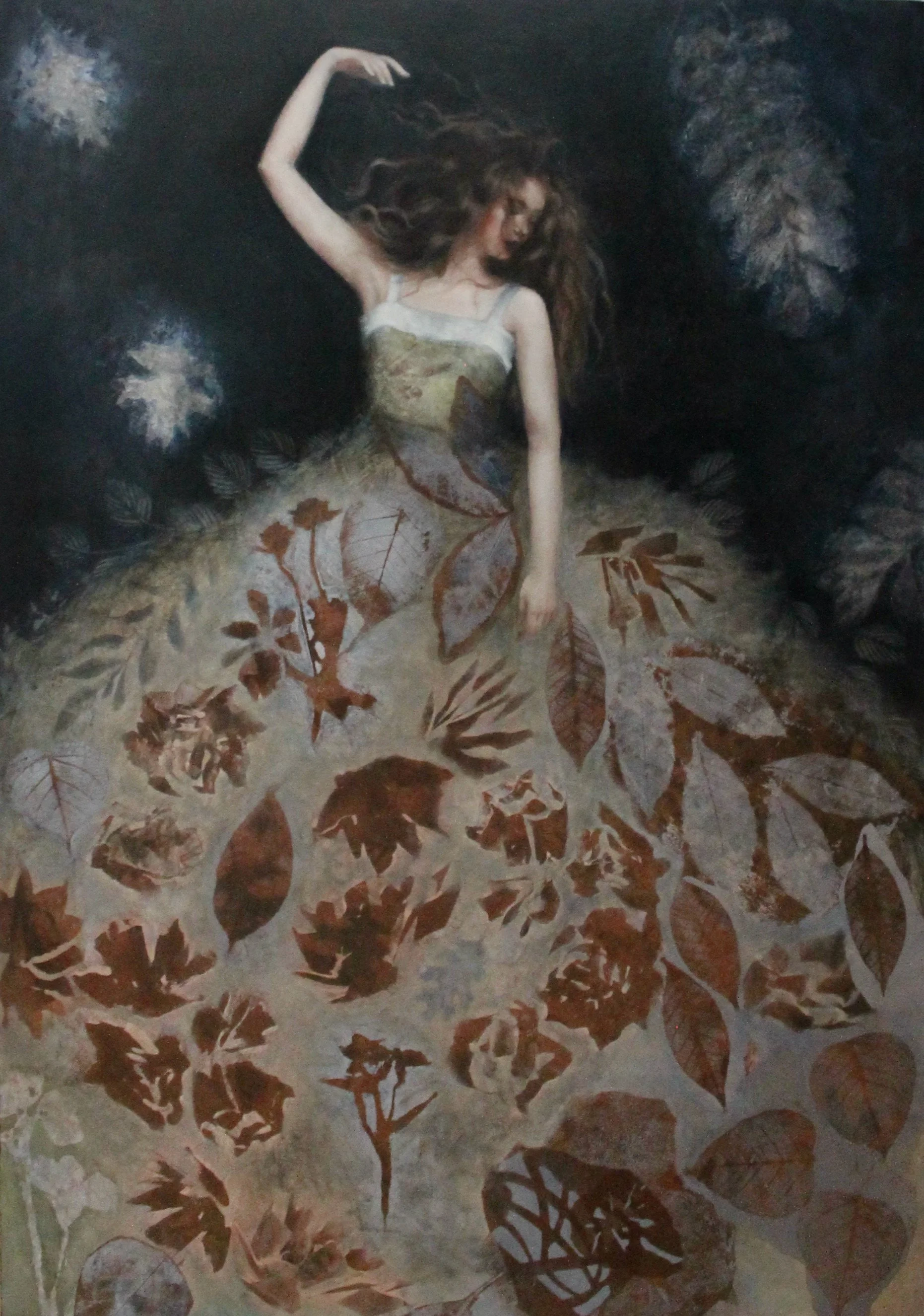 Alma Terra - acrylic colors and botanical collage on wood - 70x100x4 - 2026 (ON SALE)