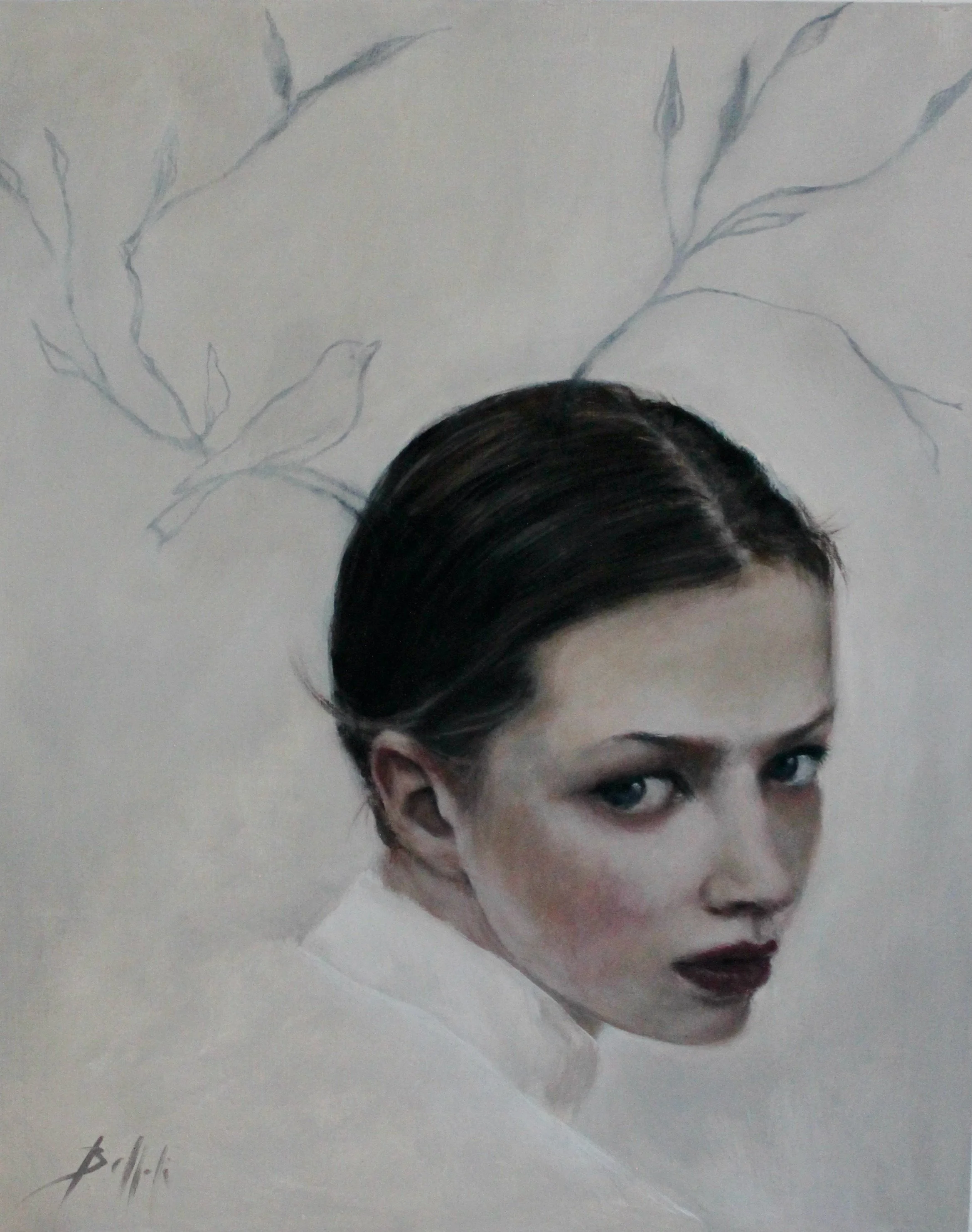 Botanical - acrylic colors and charcoal o wood - 40x50 - 2022 (SOLD)