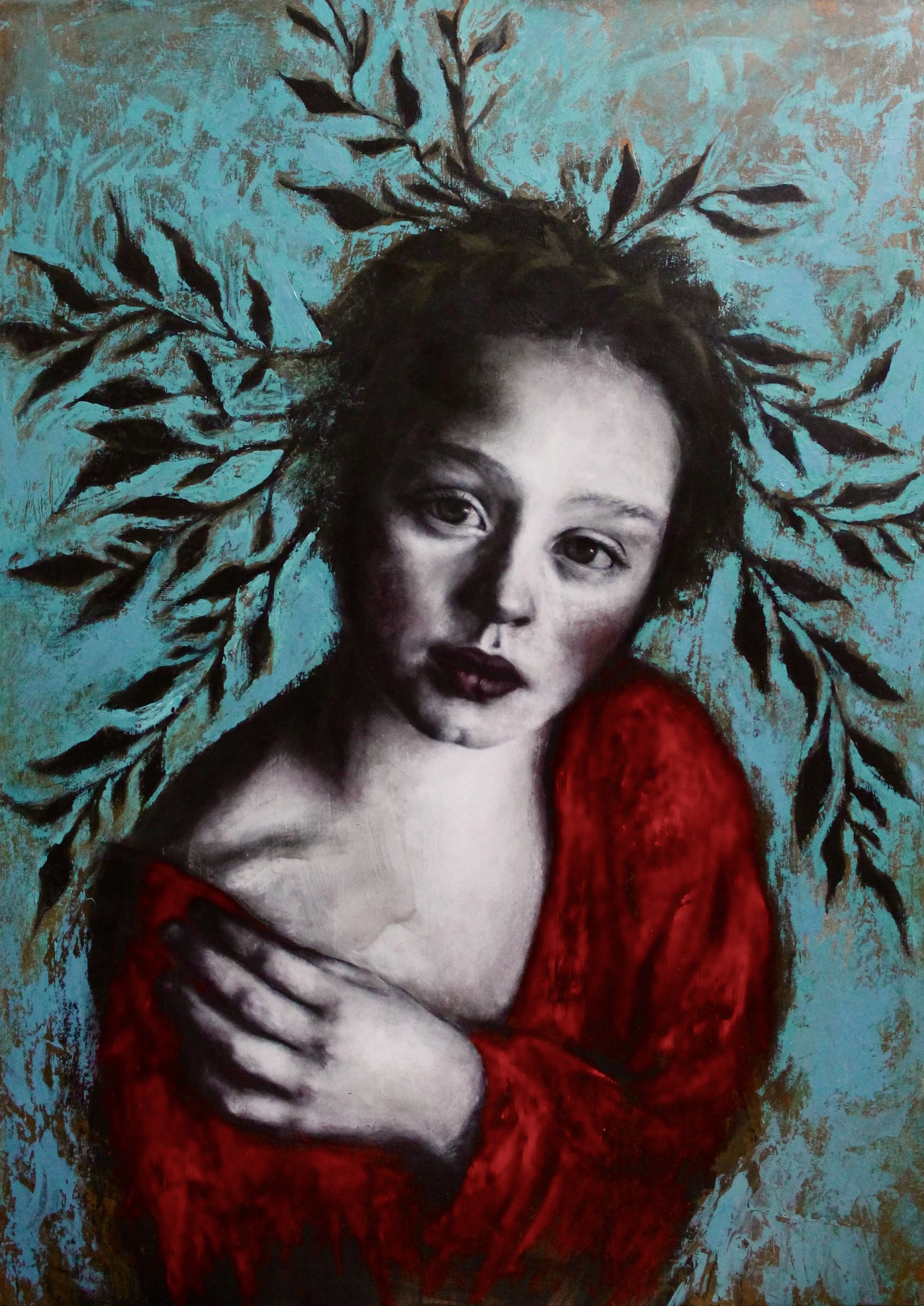 Biophilia II - acrylic colors on wood - 50x70 - 2023 (SOLD)