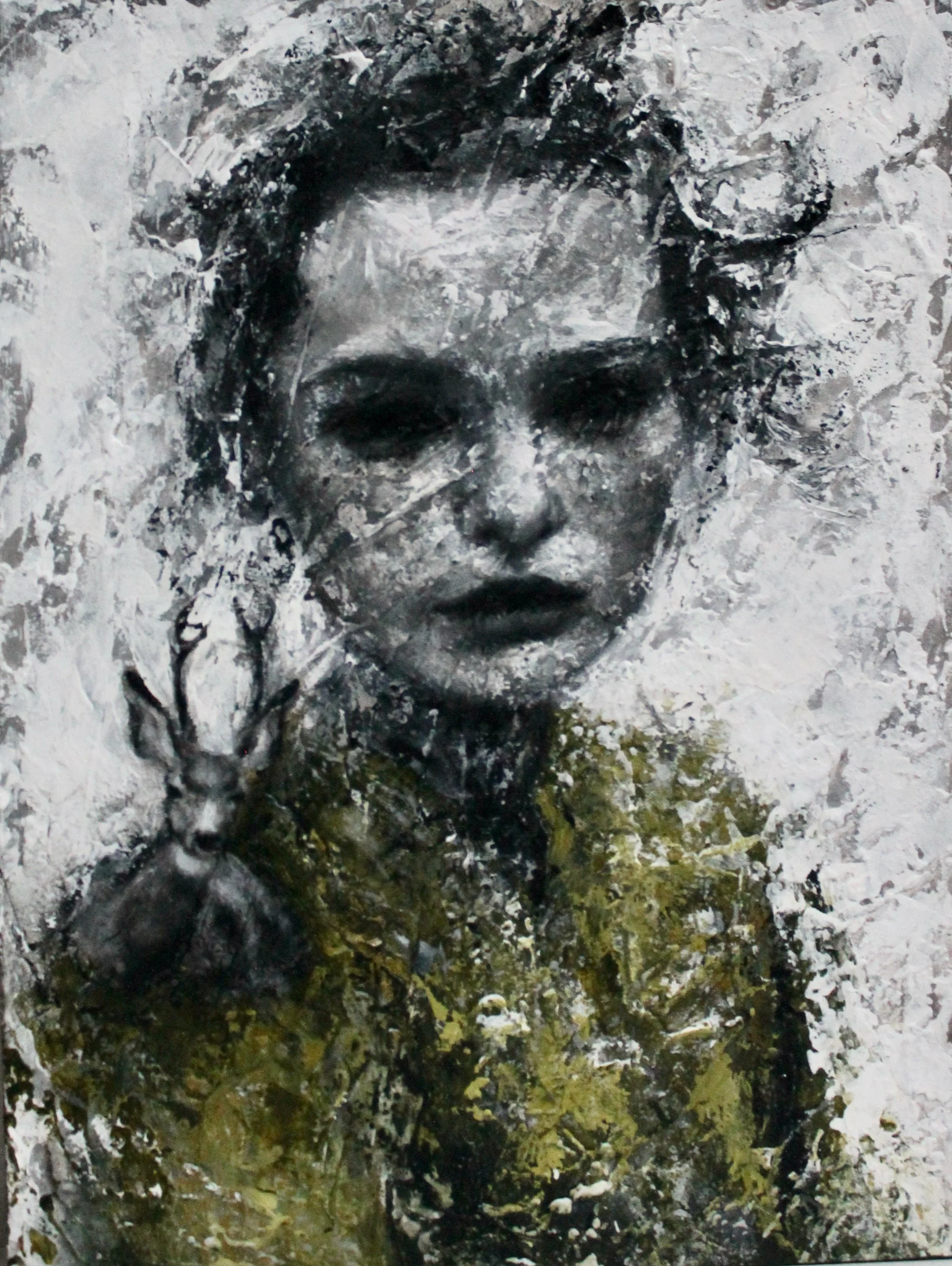 Consolation III - acrylic colors, gesso and marble dust on wood - 30x40 - 2023 (SOLD)