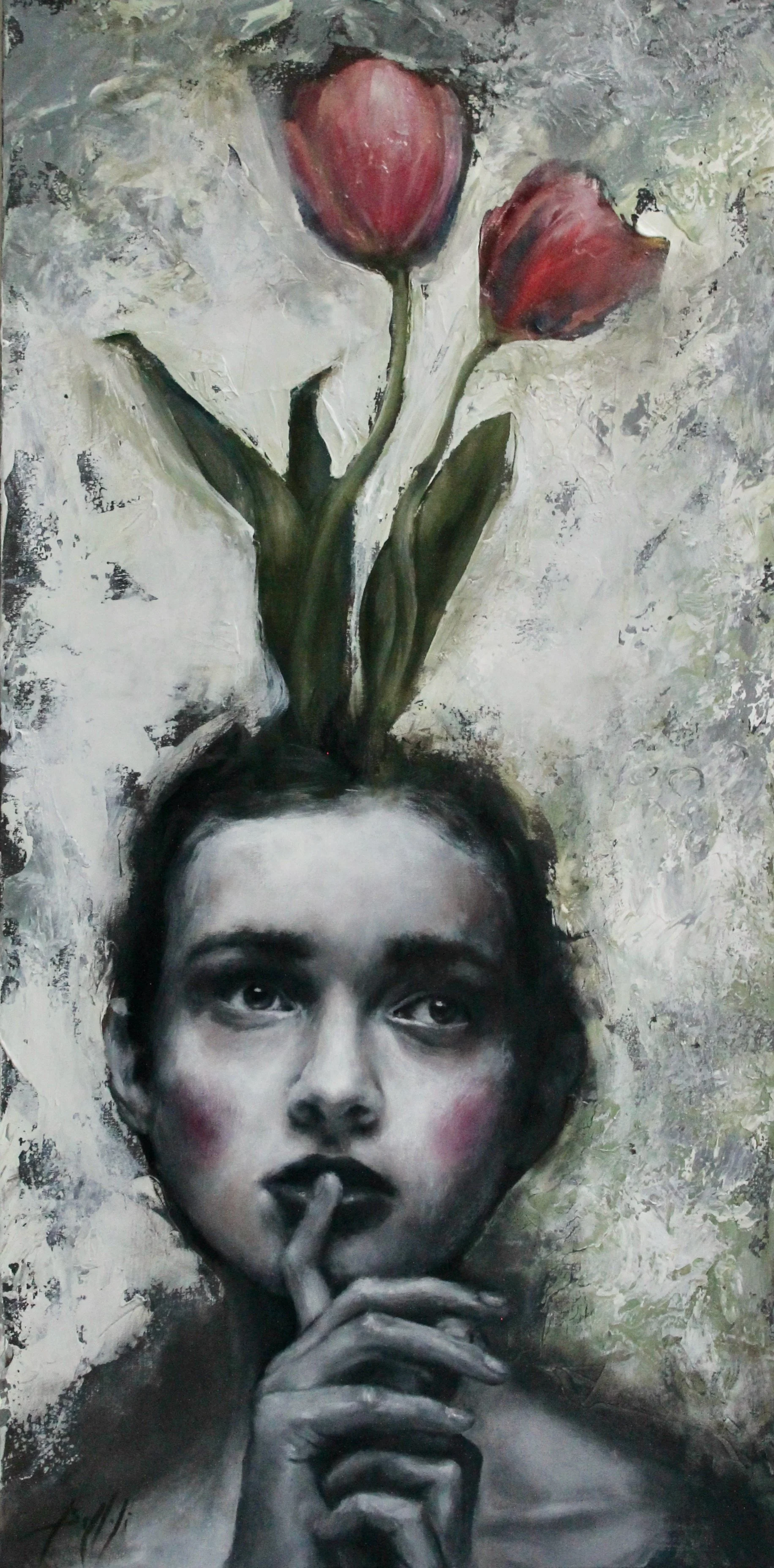 Change II - acrylic colors and molding paste on canvas - 40x80 - 2022 (SOLD)