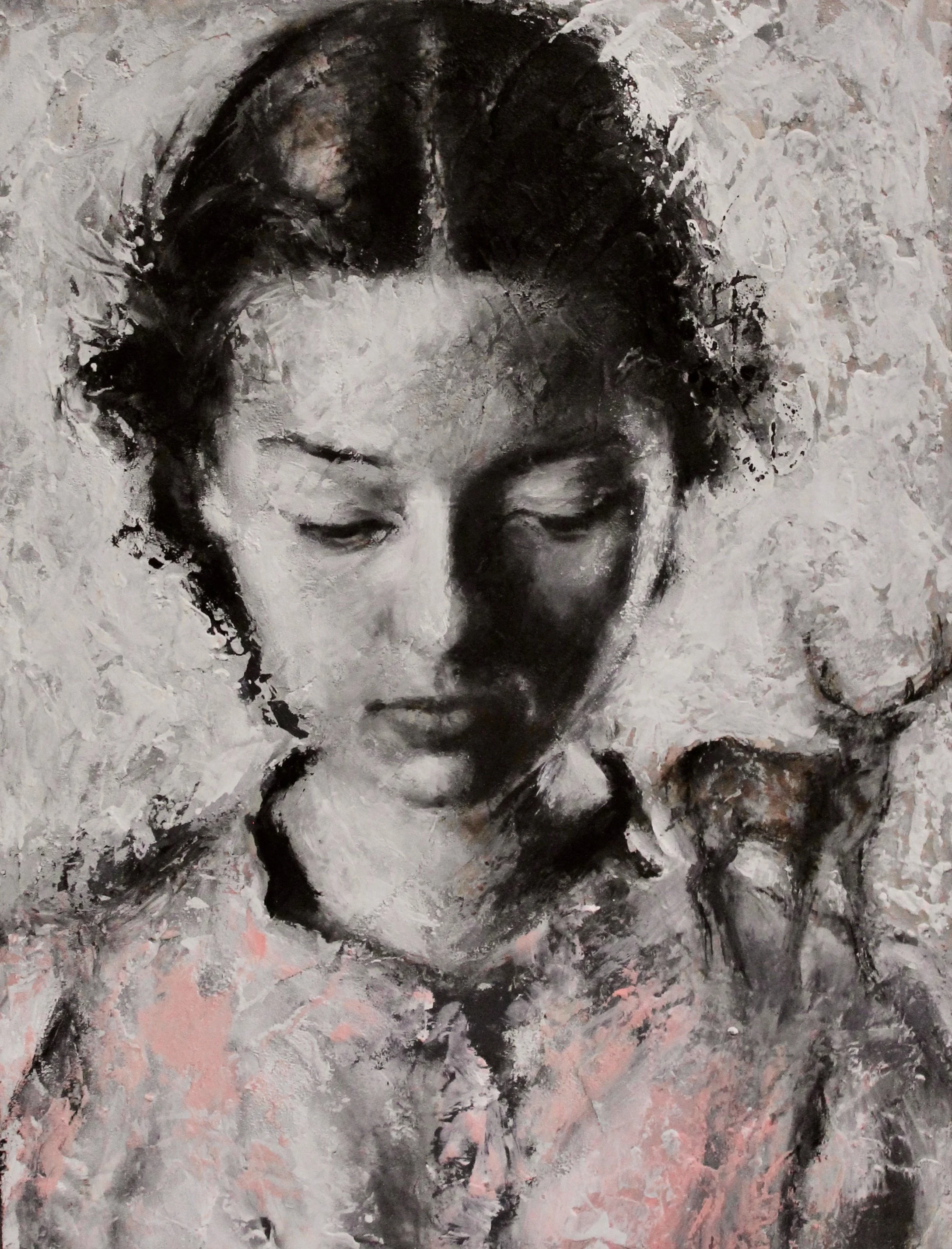 Consolation - acrylic colors, gesso and marble dust on wood - 30x40 - 2023 (SOLD)