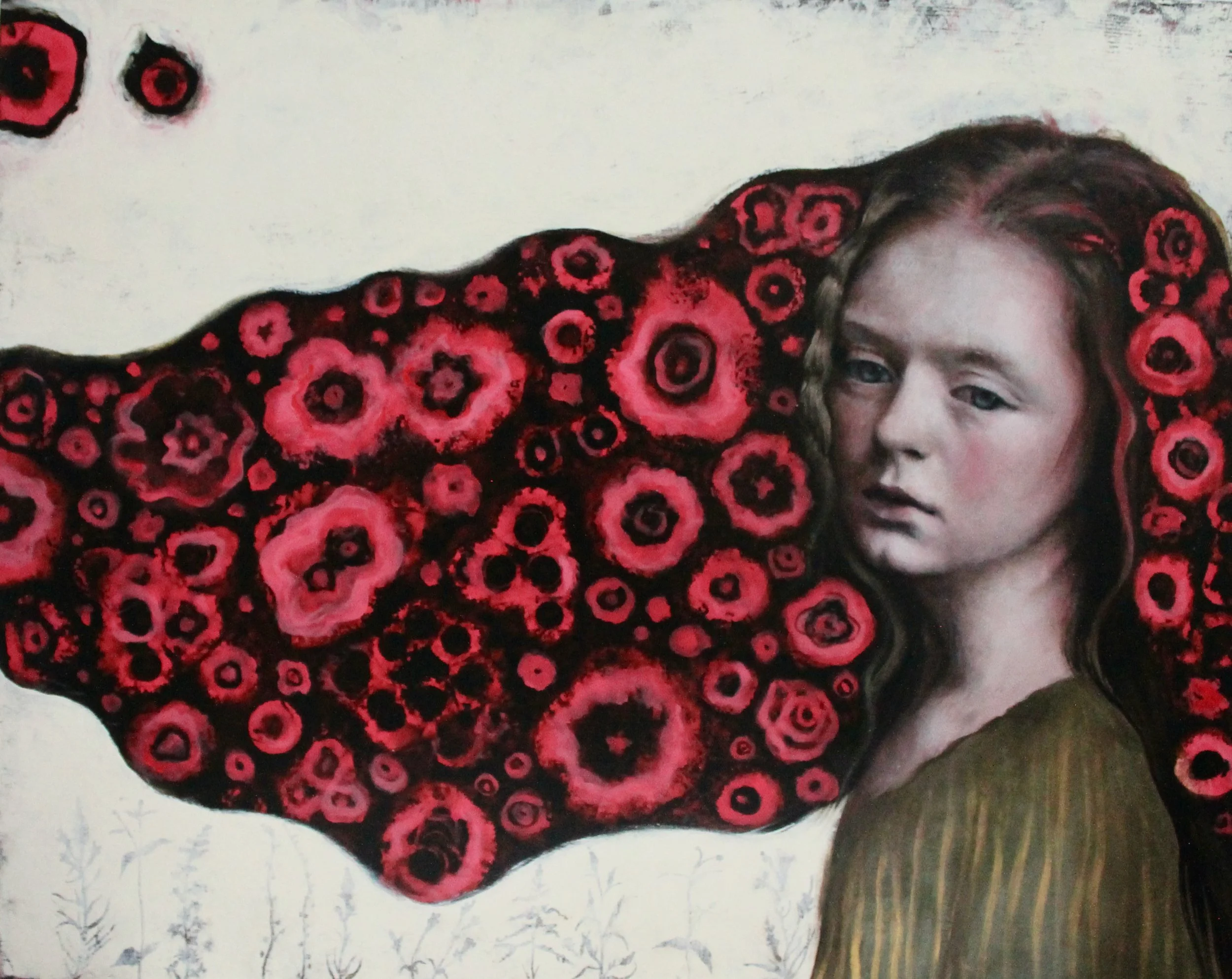 Take care of your garden - acrylic colors and ink on wood - 50x40 - 2023 (SOLD)