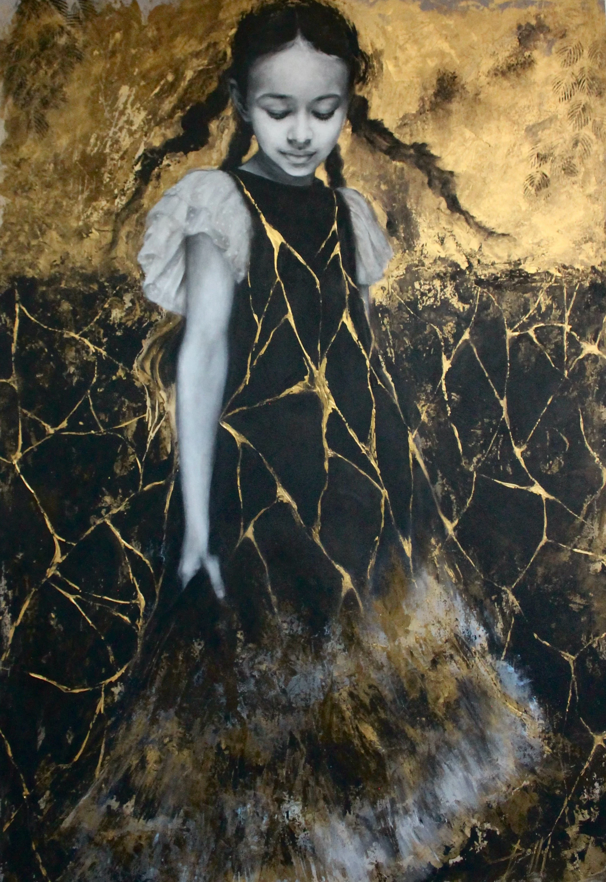 And a Thousand Times Again, my Voice II- acrylic colors on birch wood panel - 70x100x4 - 2025 (ON SALE)