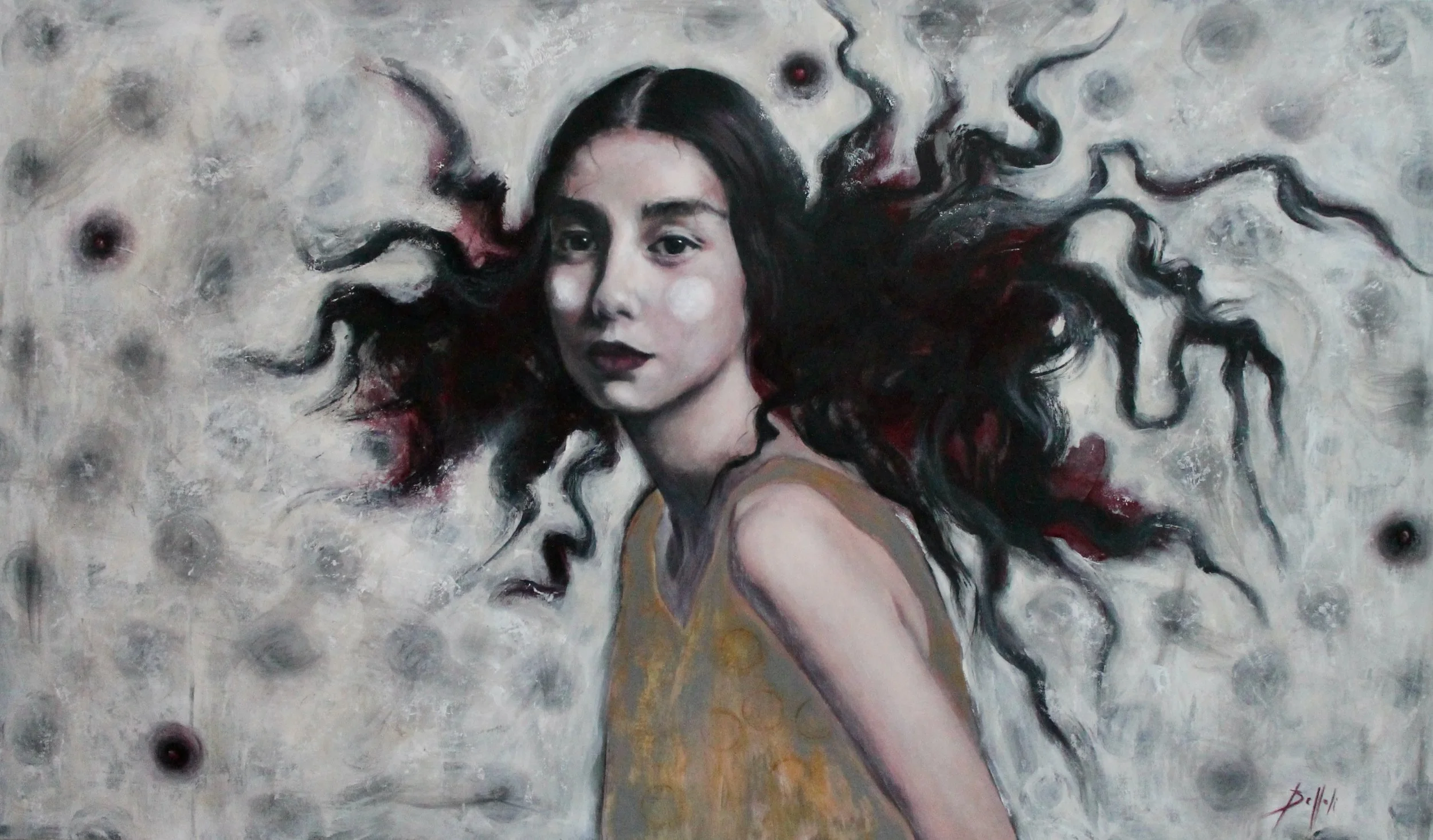 In my universe - acrylic colors and gesso on  canvas - 120x70 - 2022 (SOLD)